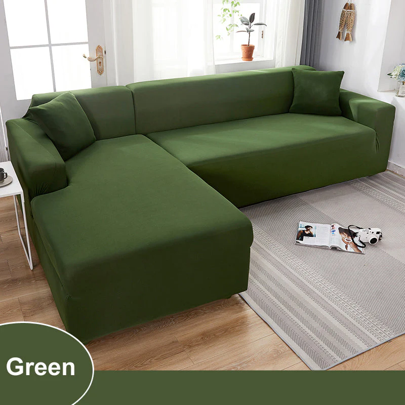 Waterproof Sofa Cover for Living Room - Elastic Solid L Shaped Corner Sofa Cover - Fits 1/2/3/4 Seater Sofa, Couch, Armchair - Image 29