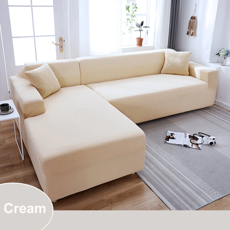 Waterproof Sofa Cover for Living Room - Elastic Solid L Shaped Corner Sofa Cover - Fits 1/2/3/4 Seater Sofa, Couch, Armchair - Image 31