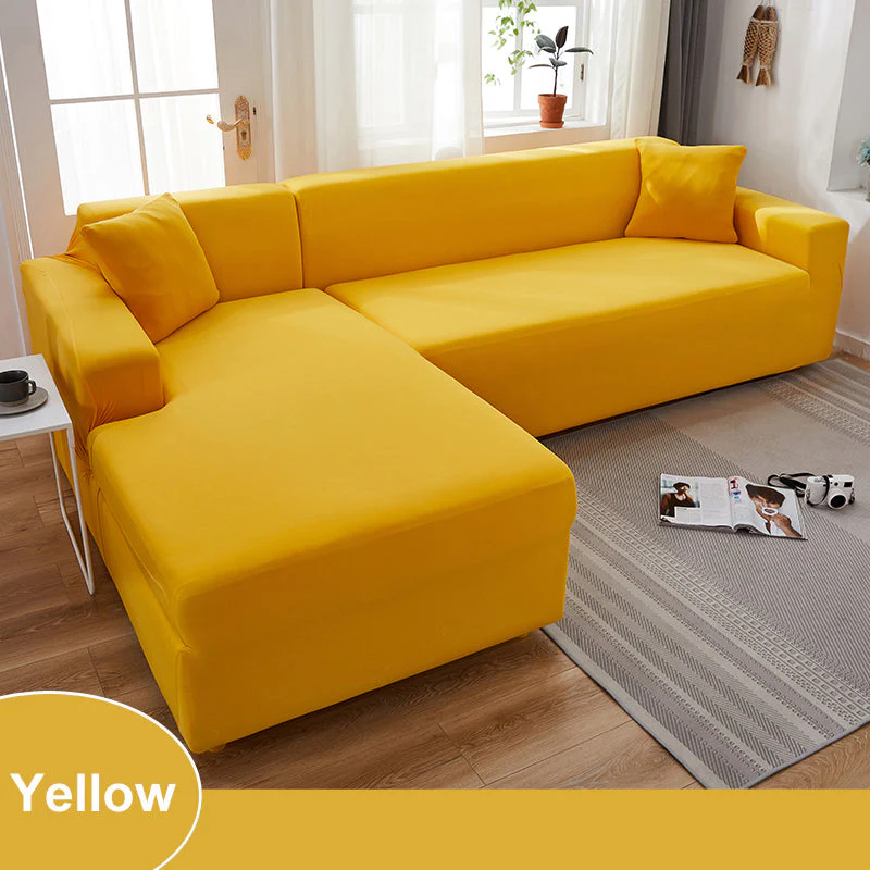Waterproof Sofa Cover for Living Room - Elastic Solid L Shaped Corner Sofa Cover - Fits 1/2/3/4 Seater Sofa, Couch, Armchair - Image 35