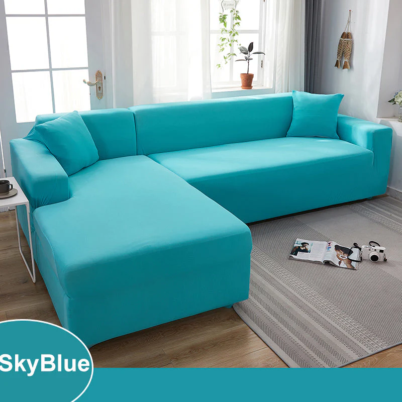 Waterproof Sofa Cover for Living Room - Elastic Solid L Shaped Corner Sofa Cover - Fits 1/2/3/4 Seater Sofa, Couch, Armchair - Image 36