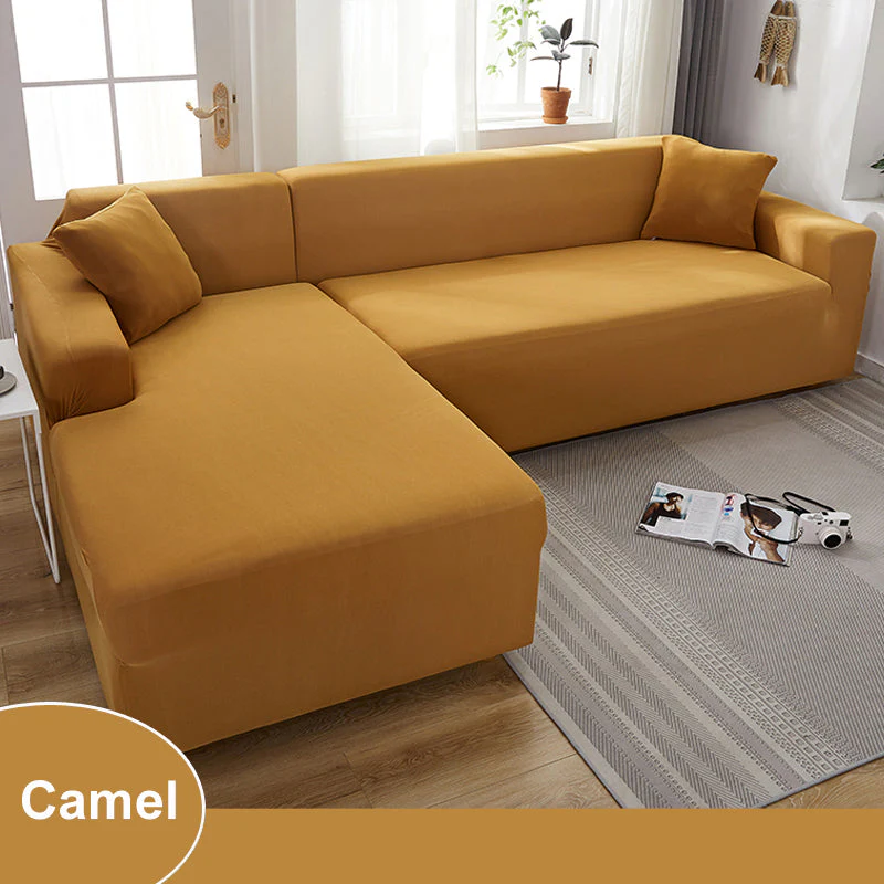 Waterproof Sofa Cover for Living Room - Elastic Solid L Shaped Corner Sofa Cover - Fits 1/2/3/4 Seater Sofa, Couch, Armchair - Image 37
