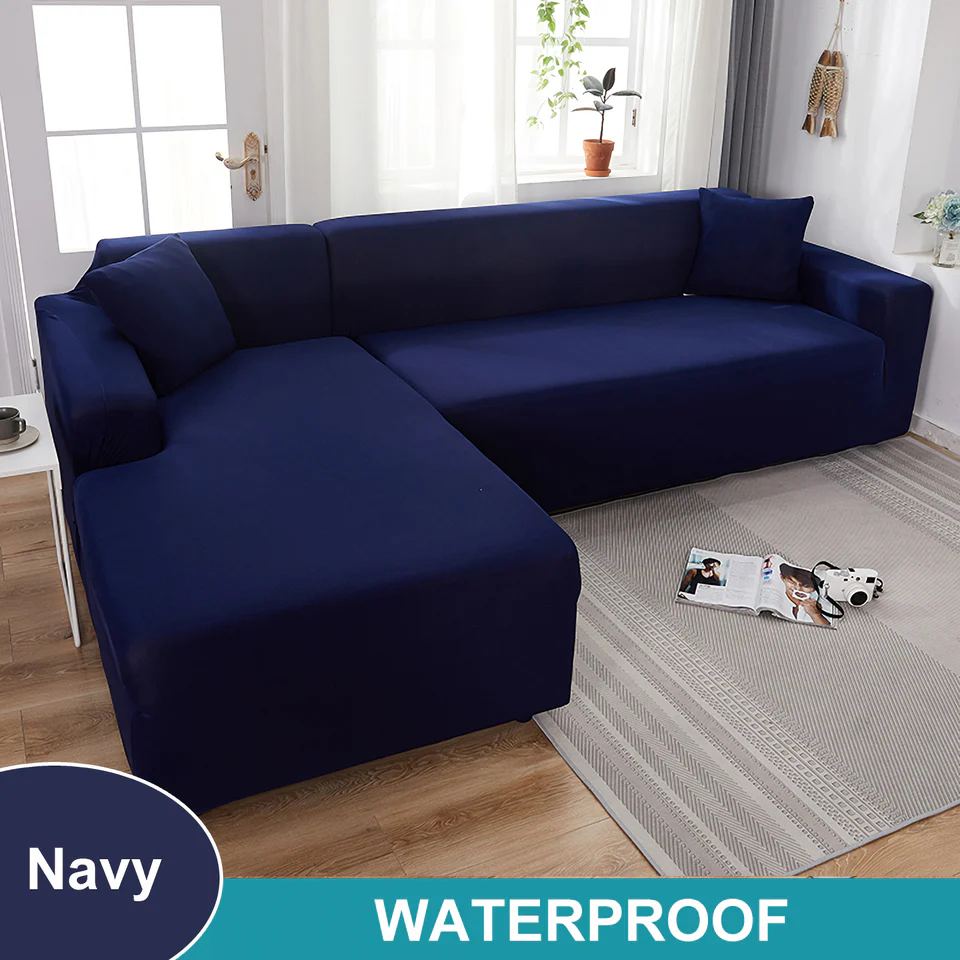 Waterproof Sofa Cover for Living Room - Elastic Solid L Shaped Corner Sofa Cover - Fits 1/2/3/4 Seater Sofa, Couch, Armchair - Image 7