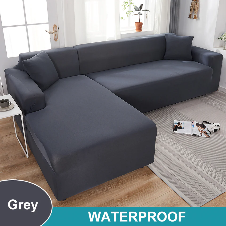 Waterproof Sofa Cover for Living Room - Elastic Solid L Shaped Corner Sofa Cover - Fits 1/2/3/4 Seater Sofa, Couch, Armchair - Image 8