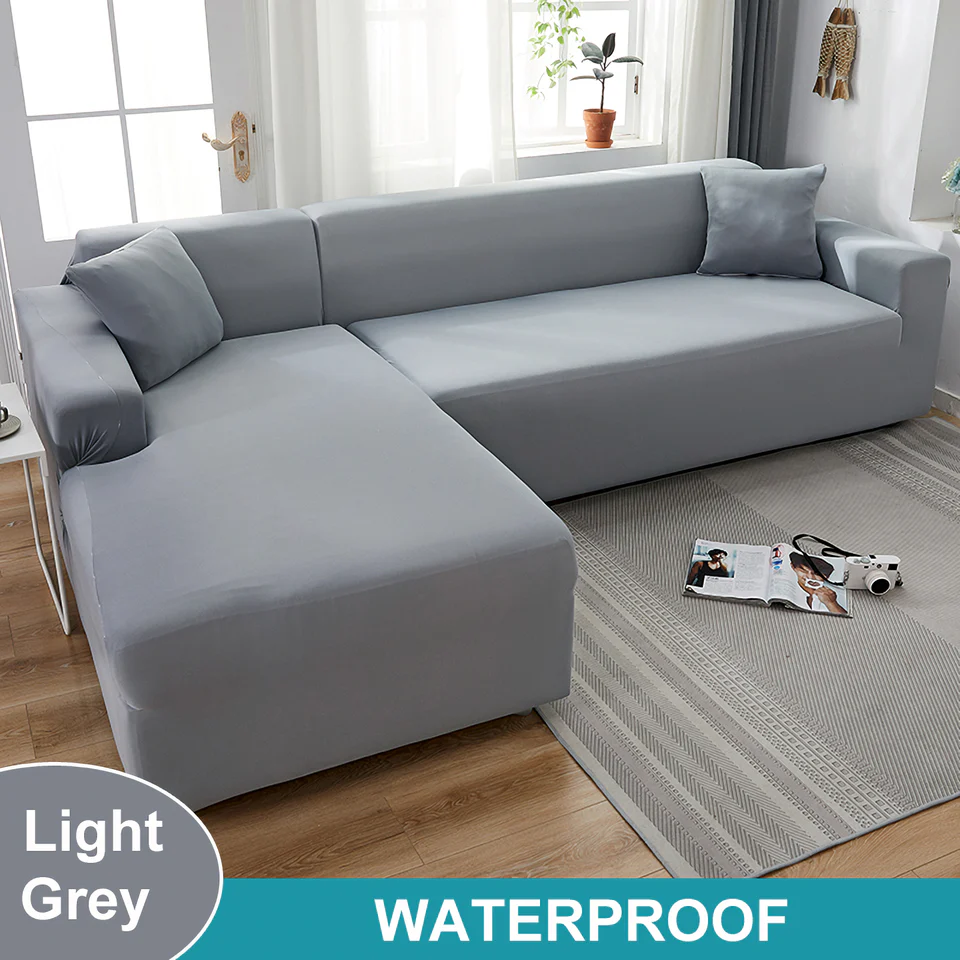 Waterproof Sofa Cover for Living Room - Elastic Solid L Shaped Corner Sofa Cover - Fits 1/2/3/4 Seater Sofa, Couch, Armchair - Image 9
