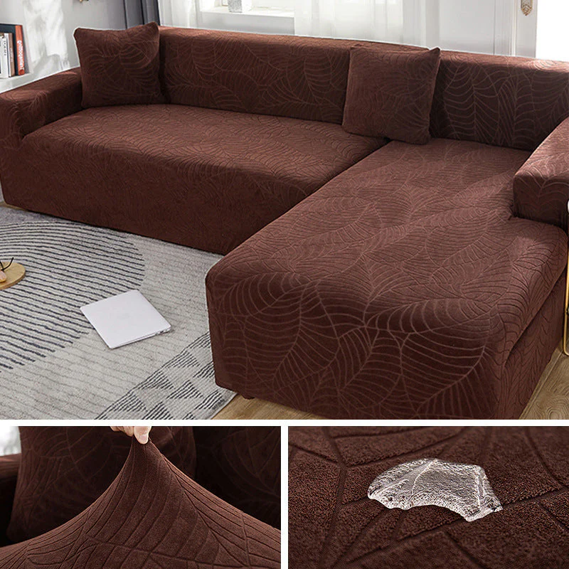 Waterproof Sofa Covers for 1/2/3/4 Seater Jacquard Solid Couches Elastic L Shaped Sofa Cover for Living Room Armchair and Couch - Image 7