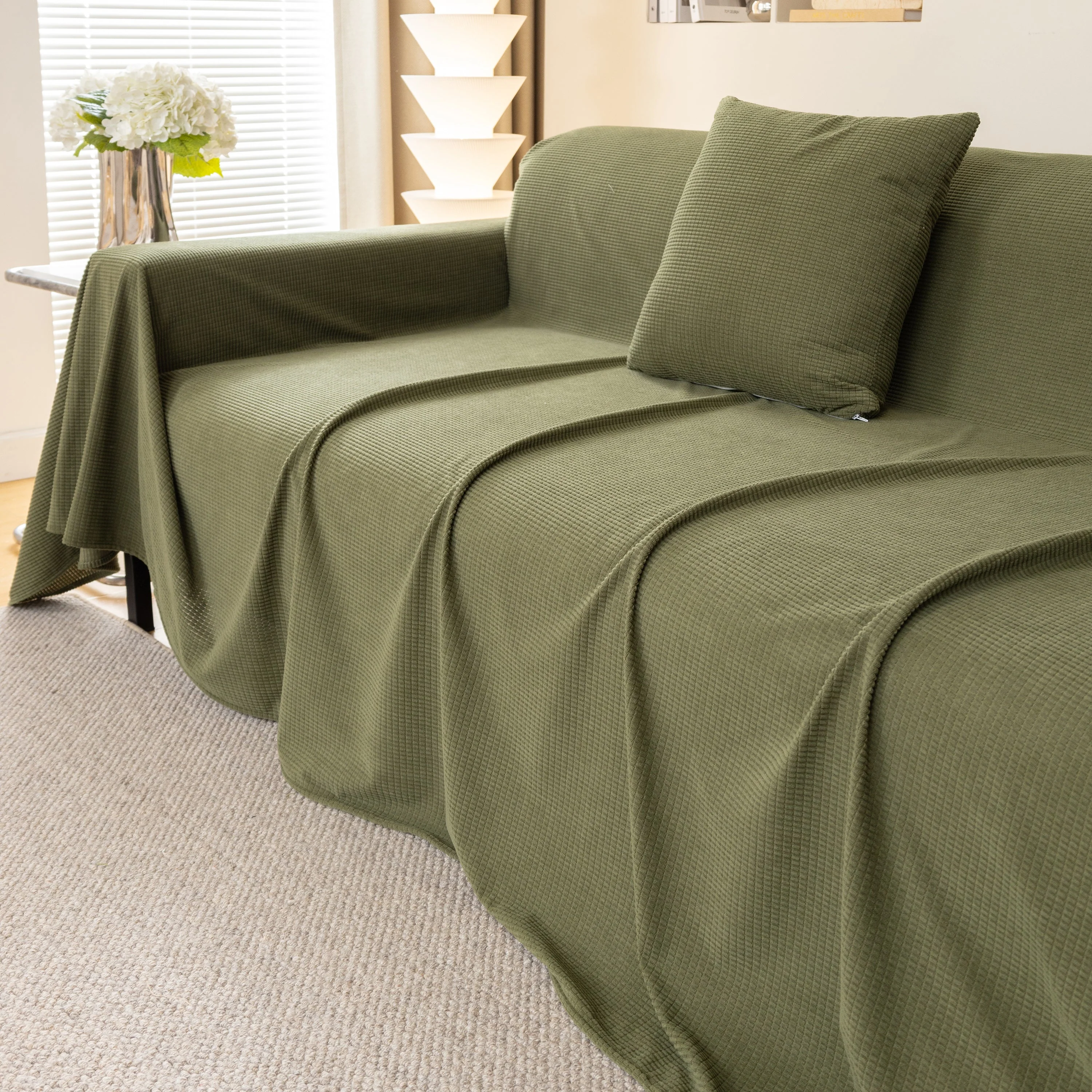 Waterproof Soft Cotton Plush Couch Cover Blanket, Extra Large Furniture Decoration Cover Sofa Slipcovers - Image 10
