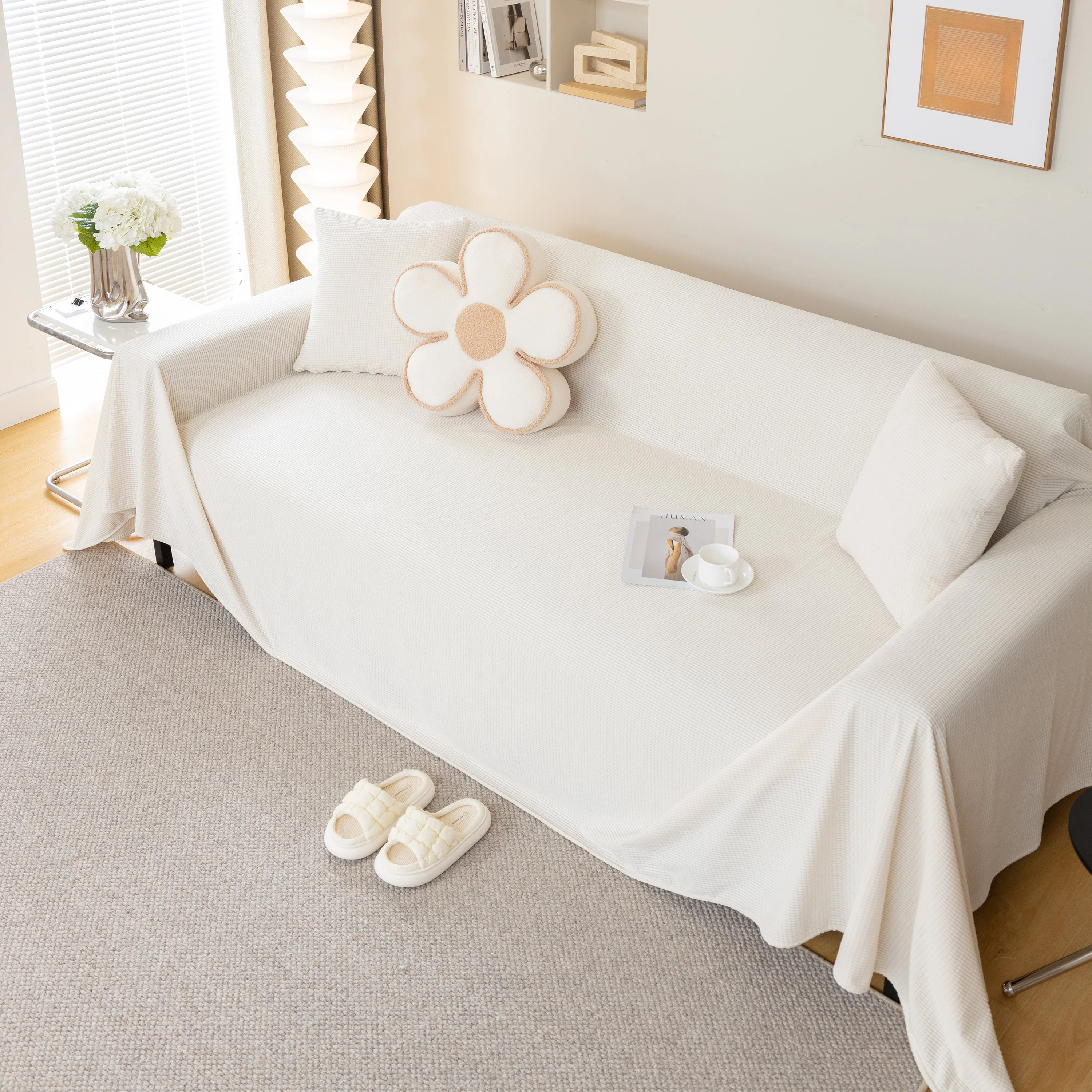Waterproof Soft Cotton Plush Couch Cover Blanket, Extra Large Furniture Decoration Cover Sofa Slipcovers - Image 107