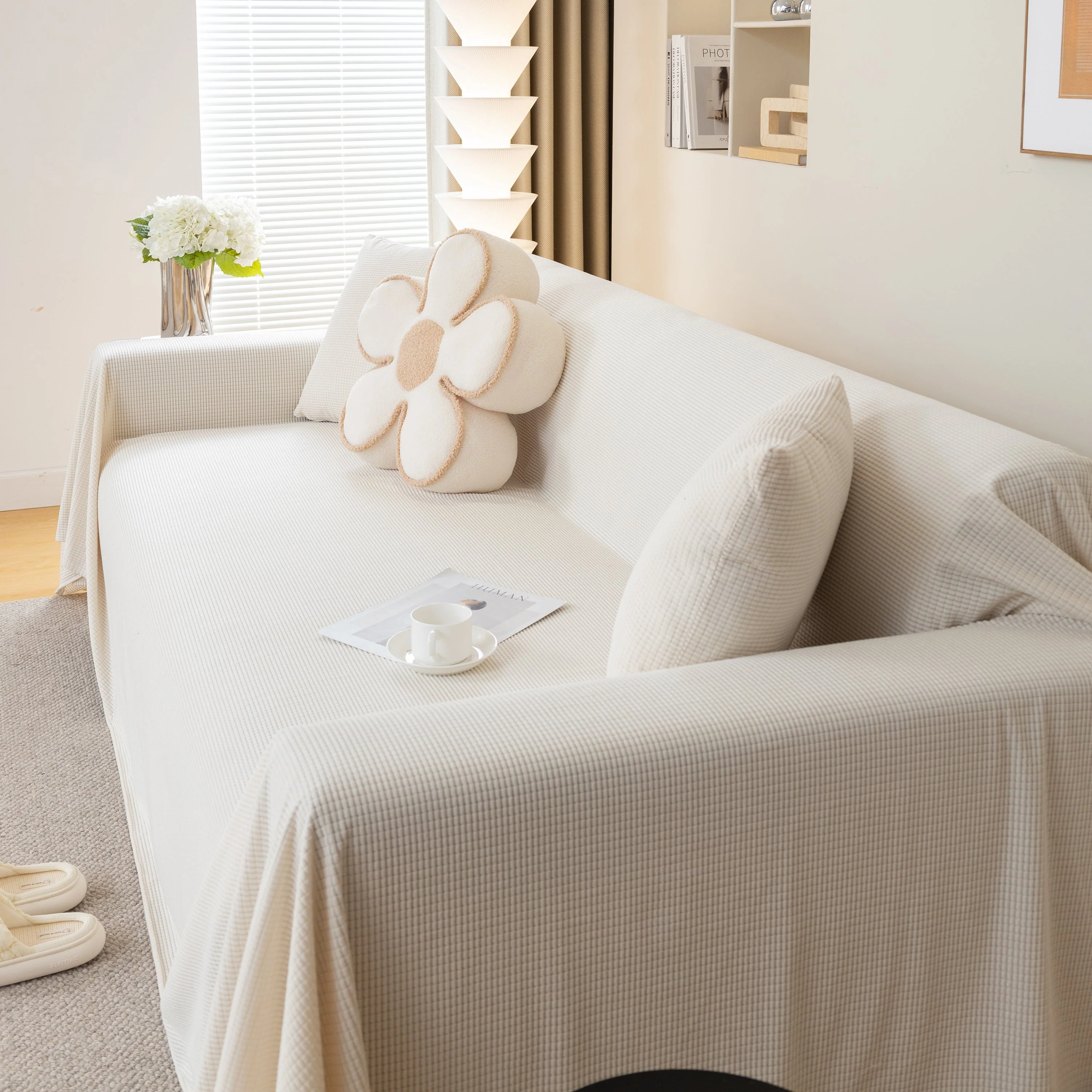 Waterproof Soft Cotton Plush Couch Cover Blanket, Extra Large Furniture Decoration Cover Sofa Slipcovers - Image 108