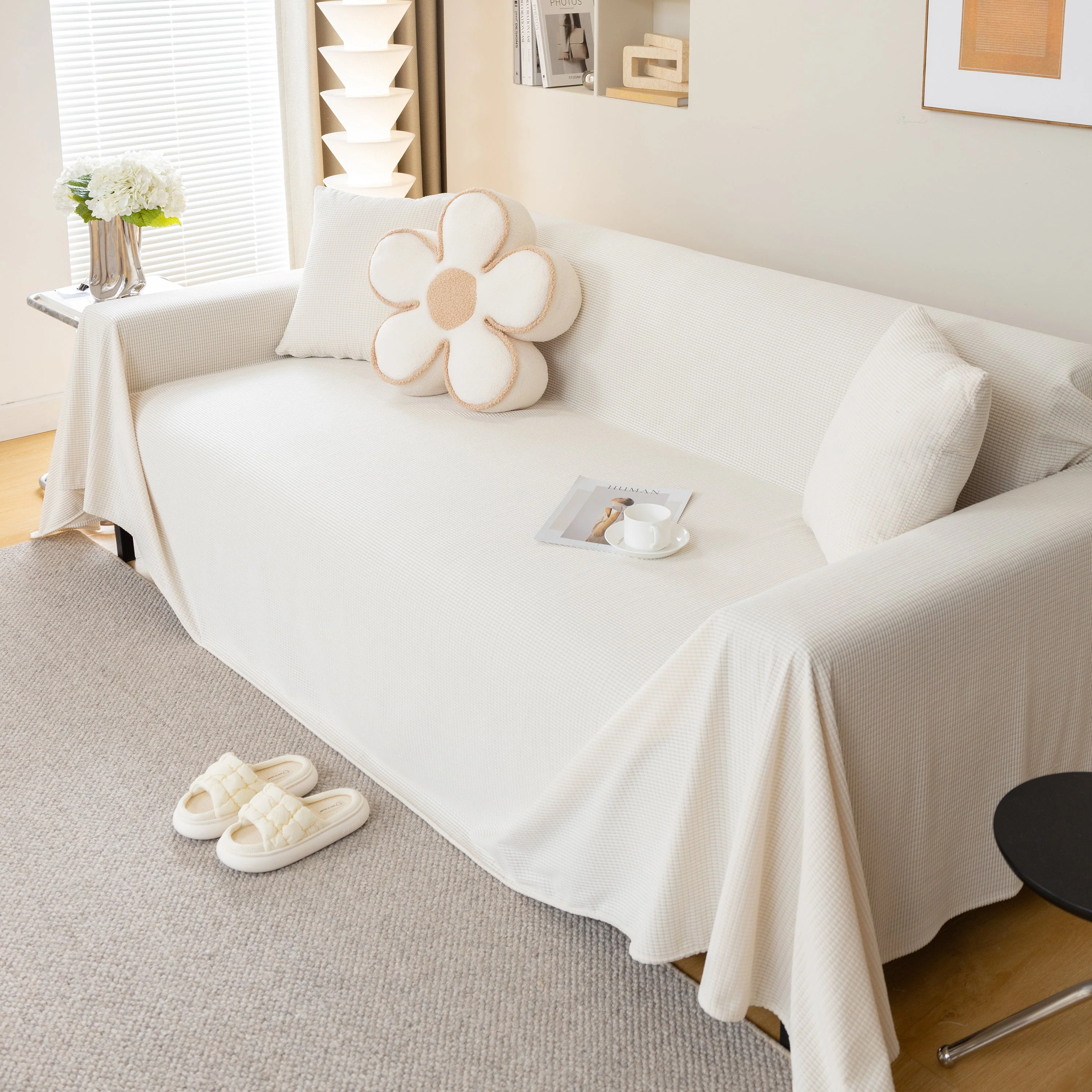 Waterproof Soft Cotton Plush Couch Cover Blanket, Extra Large Furniture Decoration Cover Sofa Slipcovers - Image 109