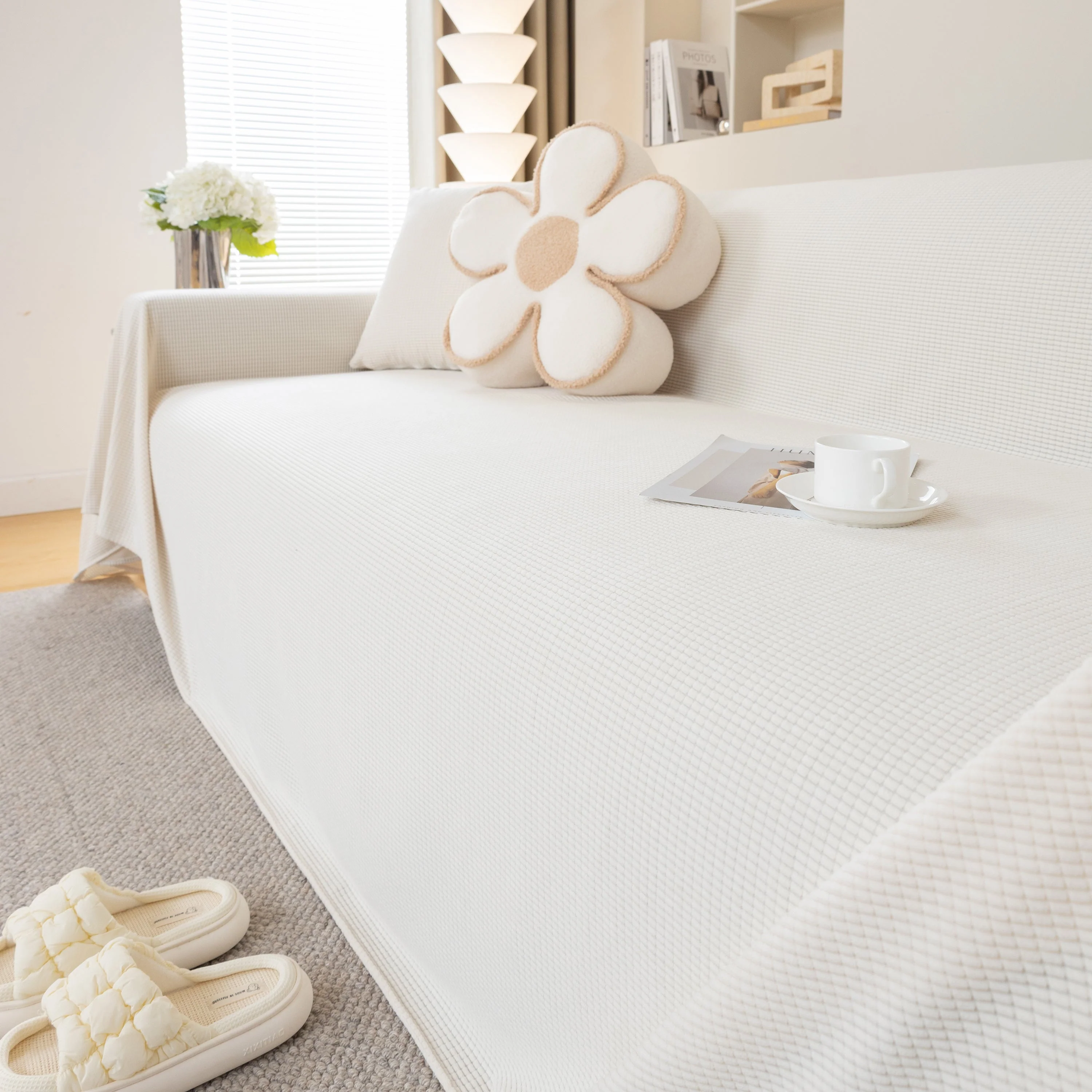 Waterproof Soft Cotton Plush Couch Cover Blanket, Extra Large Furniture Decoration Cover Sofa Slipcovers - Image 112