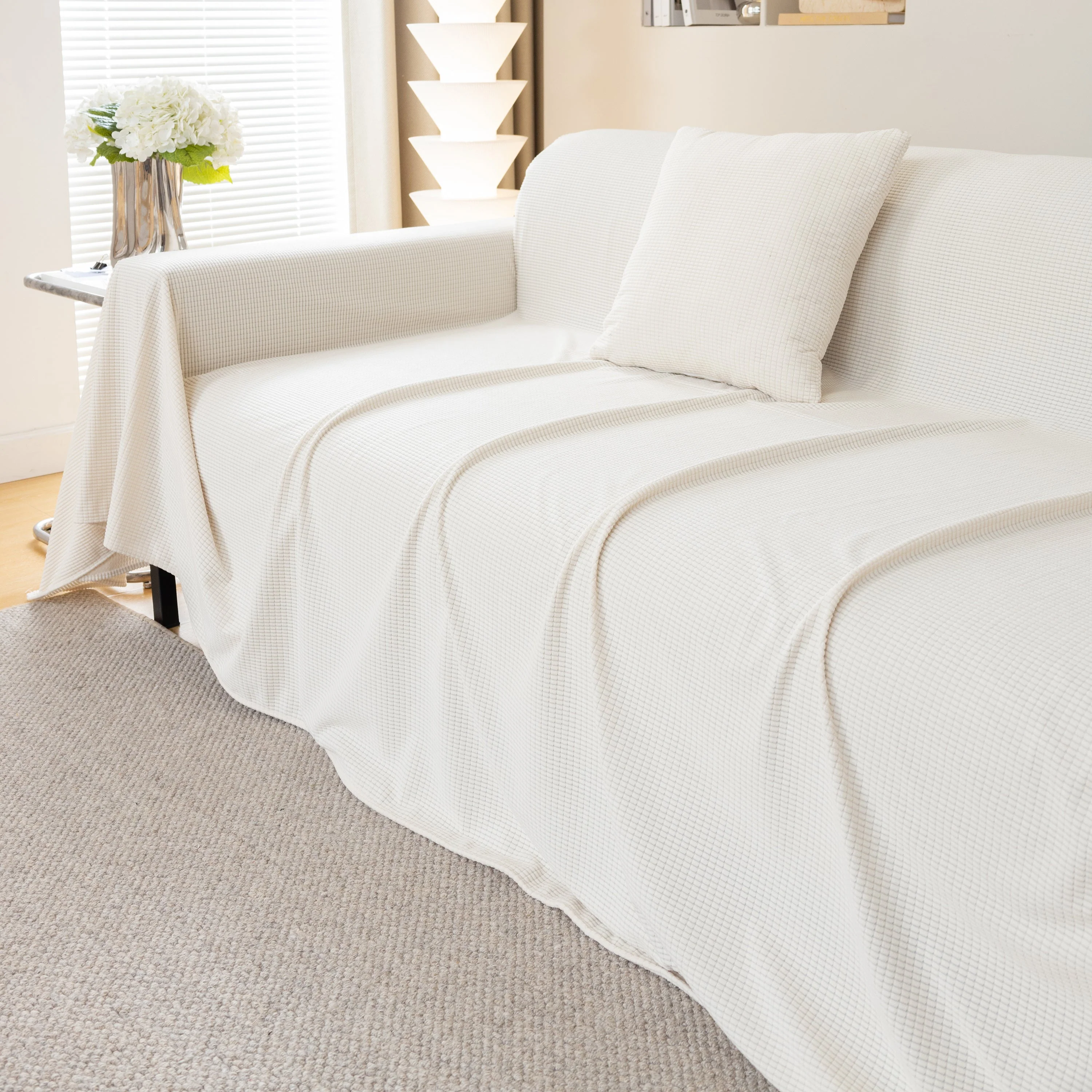 Waterproof Soft Cotton Plush Couch Cover Blanket, Extra Large Furniture Decoration Cover Sofa Slipcovers - Image 117