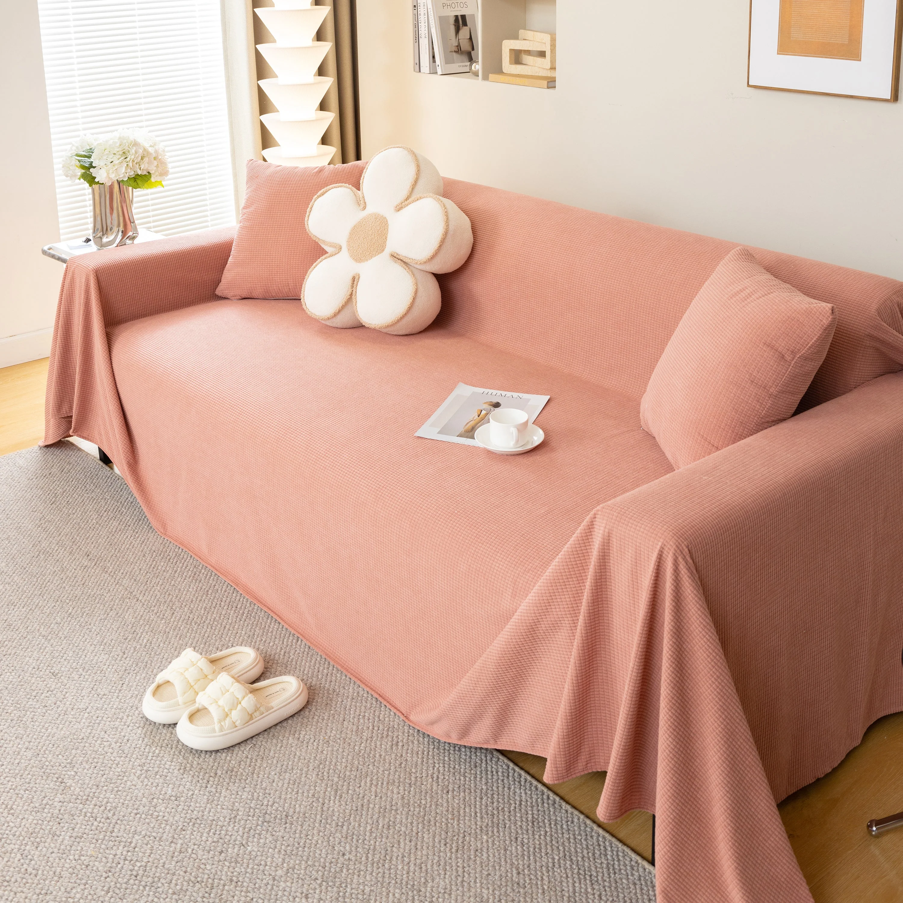 Waterproof Soft Cotton Plush Couch Cover Blanket, Extra Large Furniture Decoration Cover Sofa Slipcovers - Image 124
