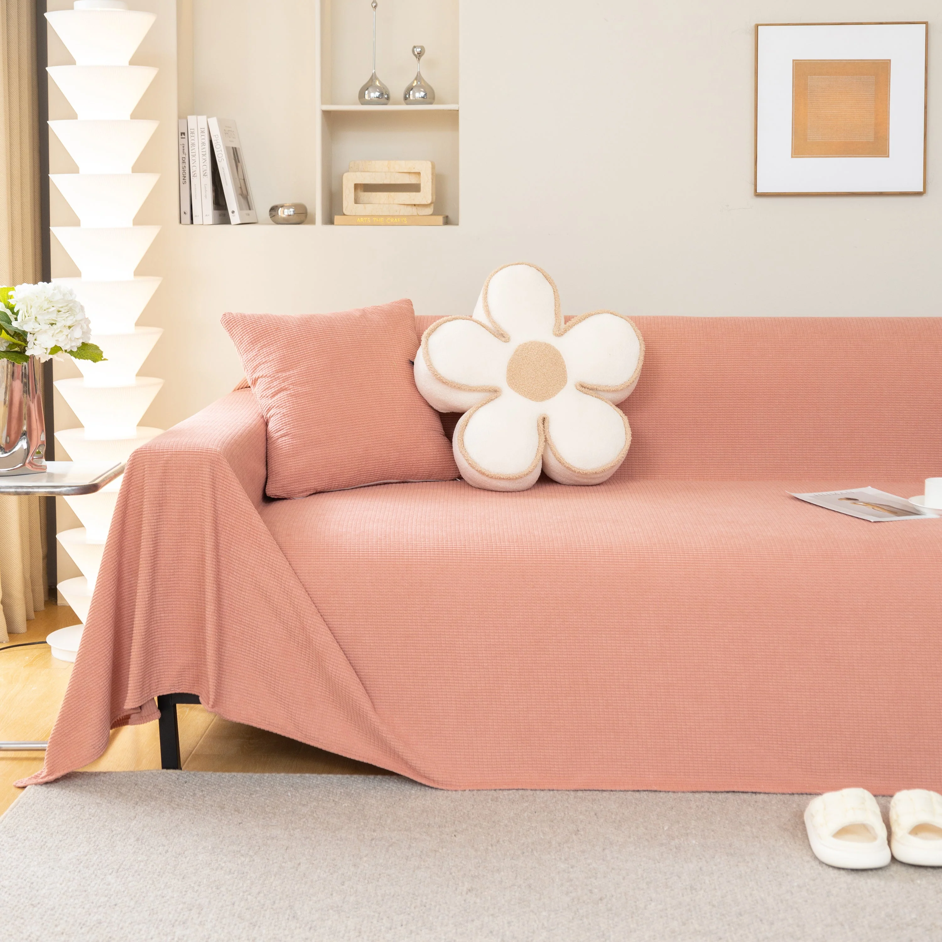 Waterproof Soft Cotton Plush Couch Cover Blanket, Extra Large Furniture Decoration Cover Sofa Slipcovers - Image 126