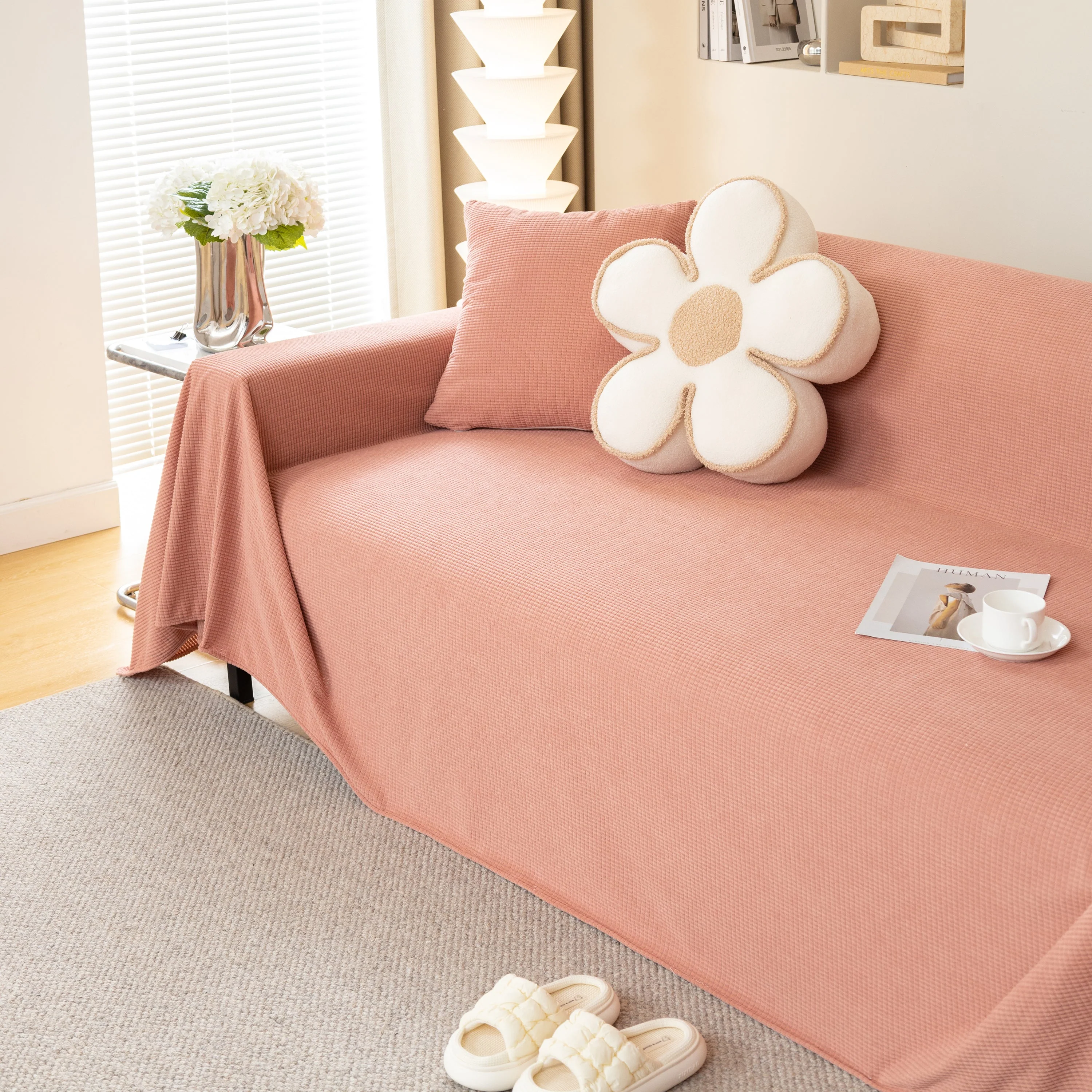Waterproof Soft Cotton Plush Couch Cover Blanket, Extra Large Furniture Decoration Cover Sofa Slipcovers - Image 128
