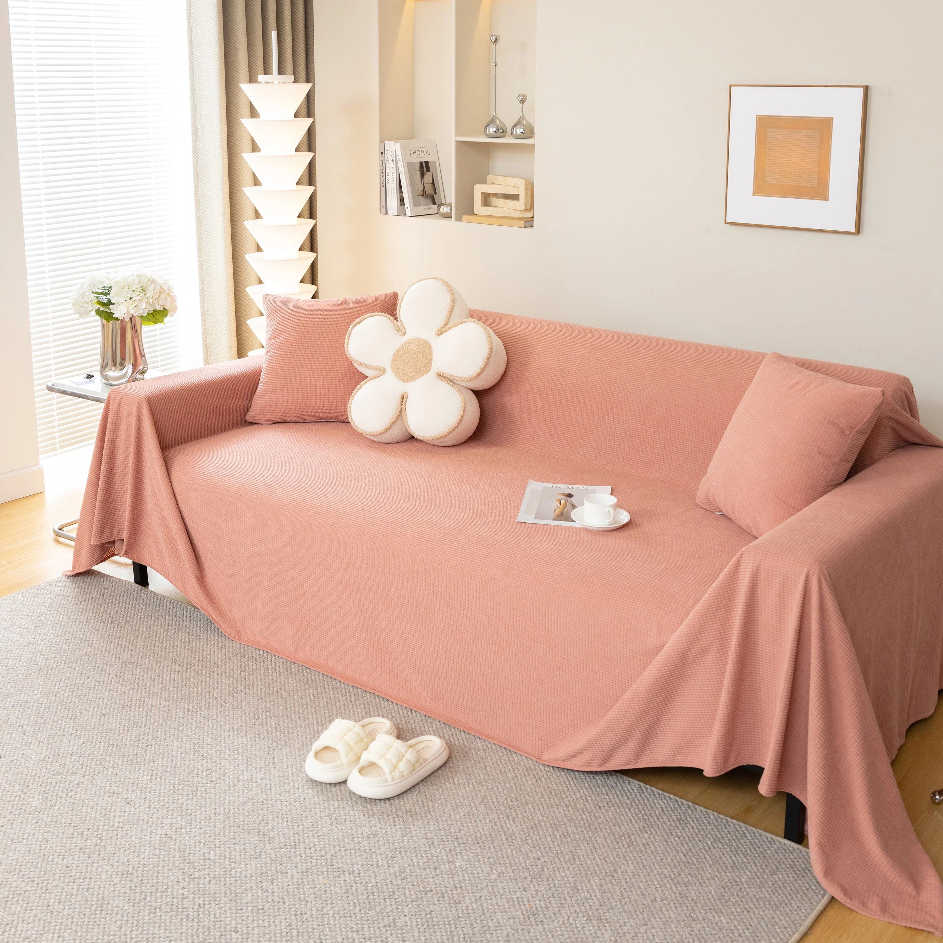 Waterproof Soft Cotton Plush Couch Cover Blanket, Extra Large Furniture Decoration Cover Sofa Slipcovers - Image 133