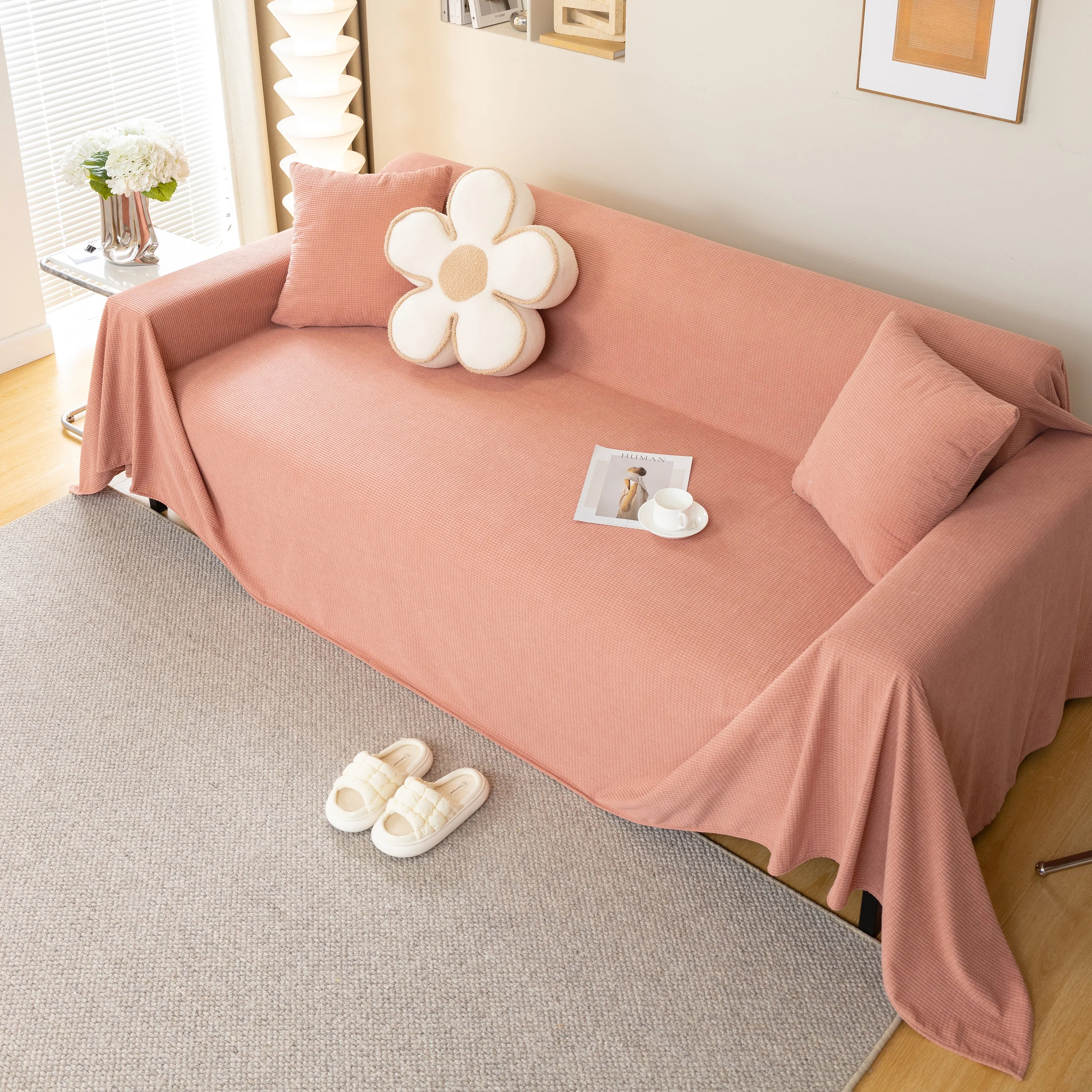 Waterproof Soft Cotton Plush Couch Cover Blanket, Extra Large Furniture Decoration Cover Sofa Slipcovers - Image 134