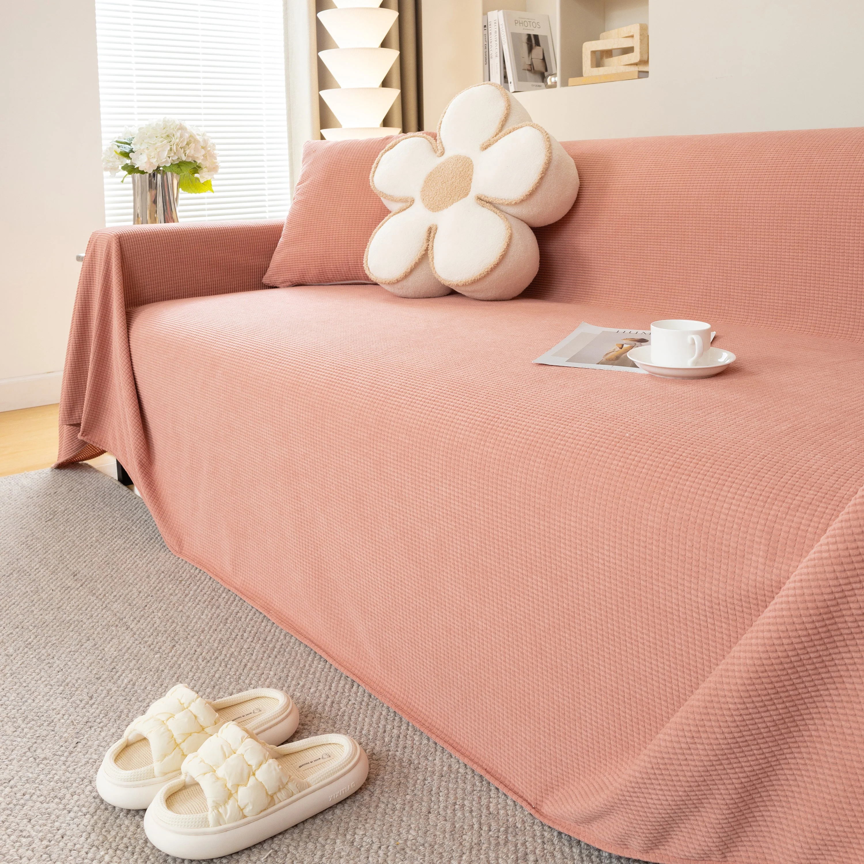 Waterproof Soft Cotton Plush Couch Cover Blanket, Extra Large Furniture Decoration Cover Sofa Slipcovers - Image 136