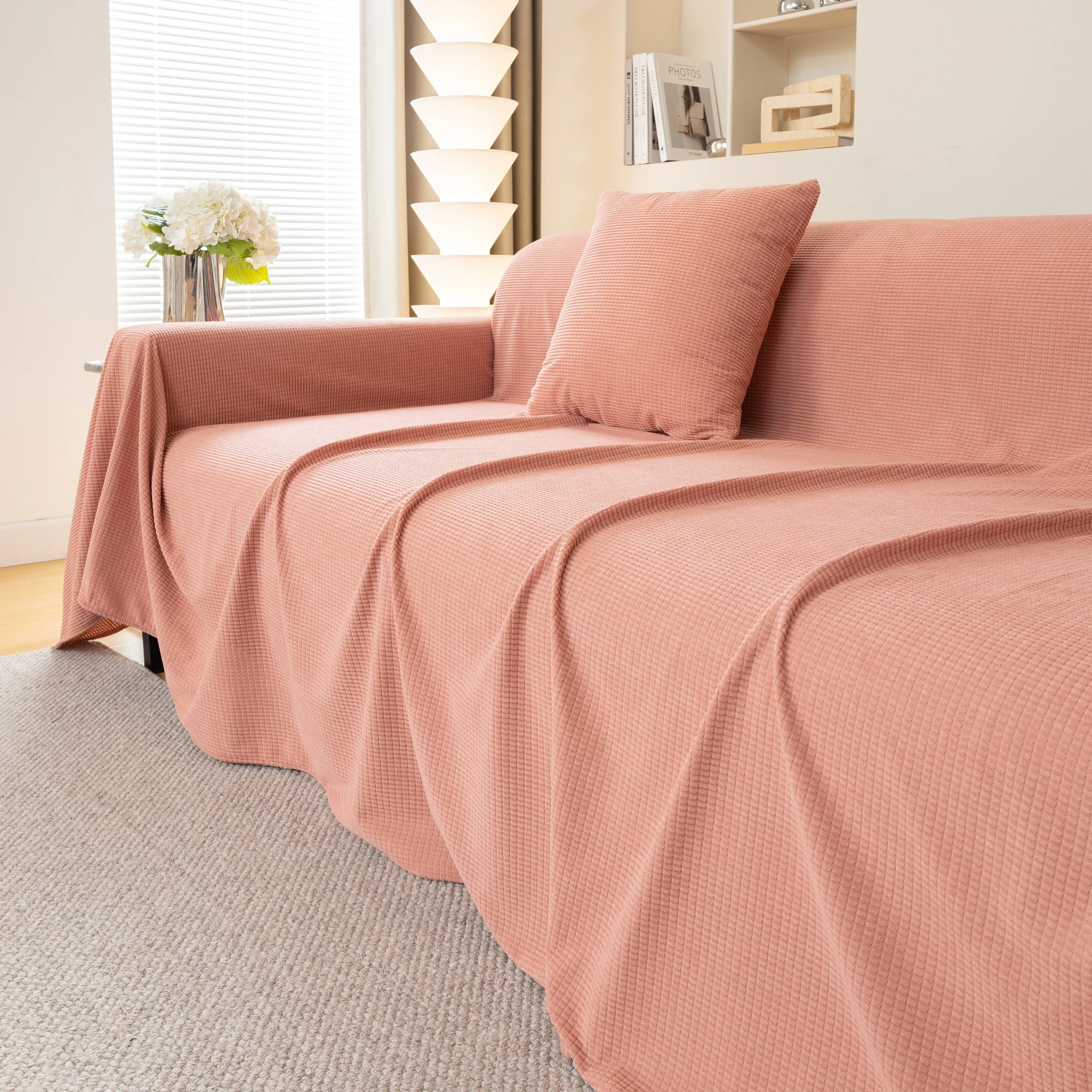 Waterproof Soft Cotton Plush Couch Cover Blanket, Extra Large Furniture Decoration Cover Sofa Slipcovers - Image 142