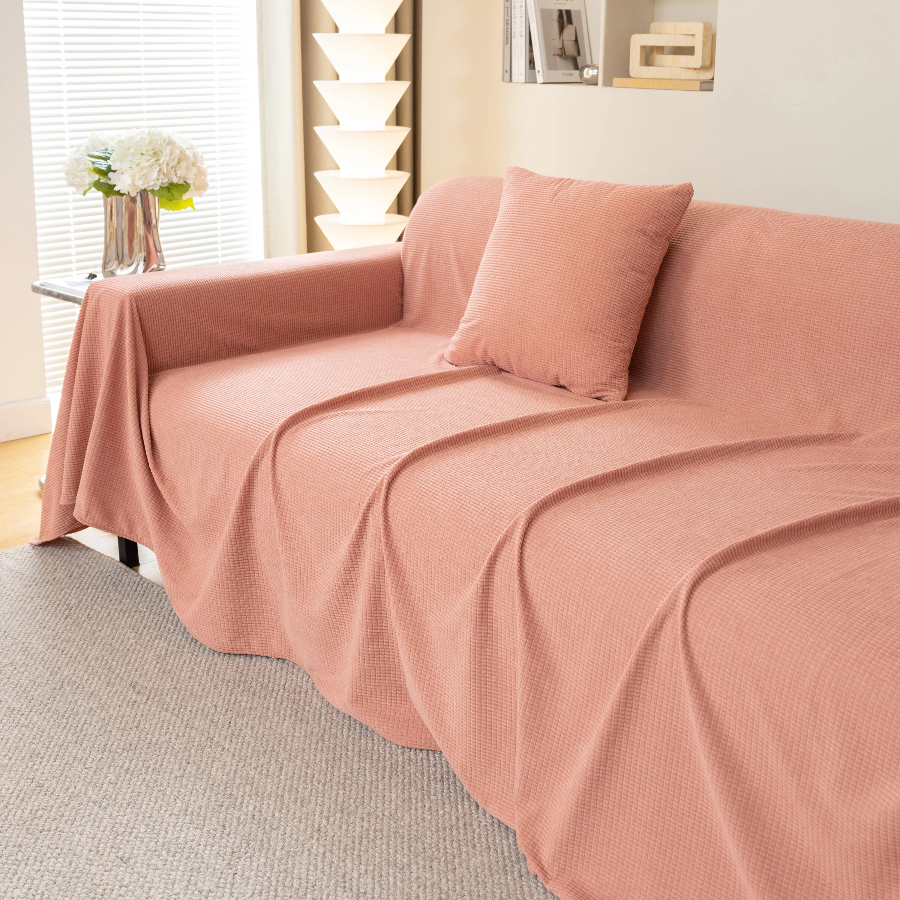 Waterproof Soft Cotton Plush Couch Cover Blanket, Extra Large Furniture Decoration Cover Sofa Slipcovers - Image 143