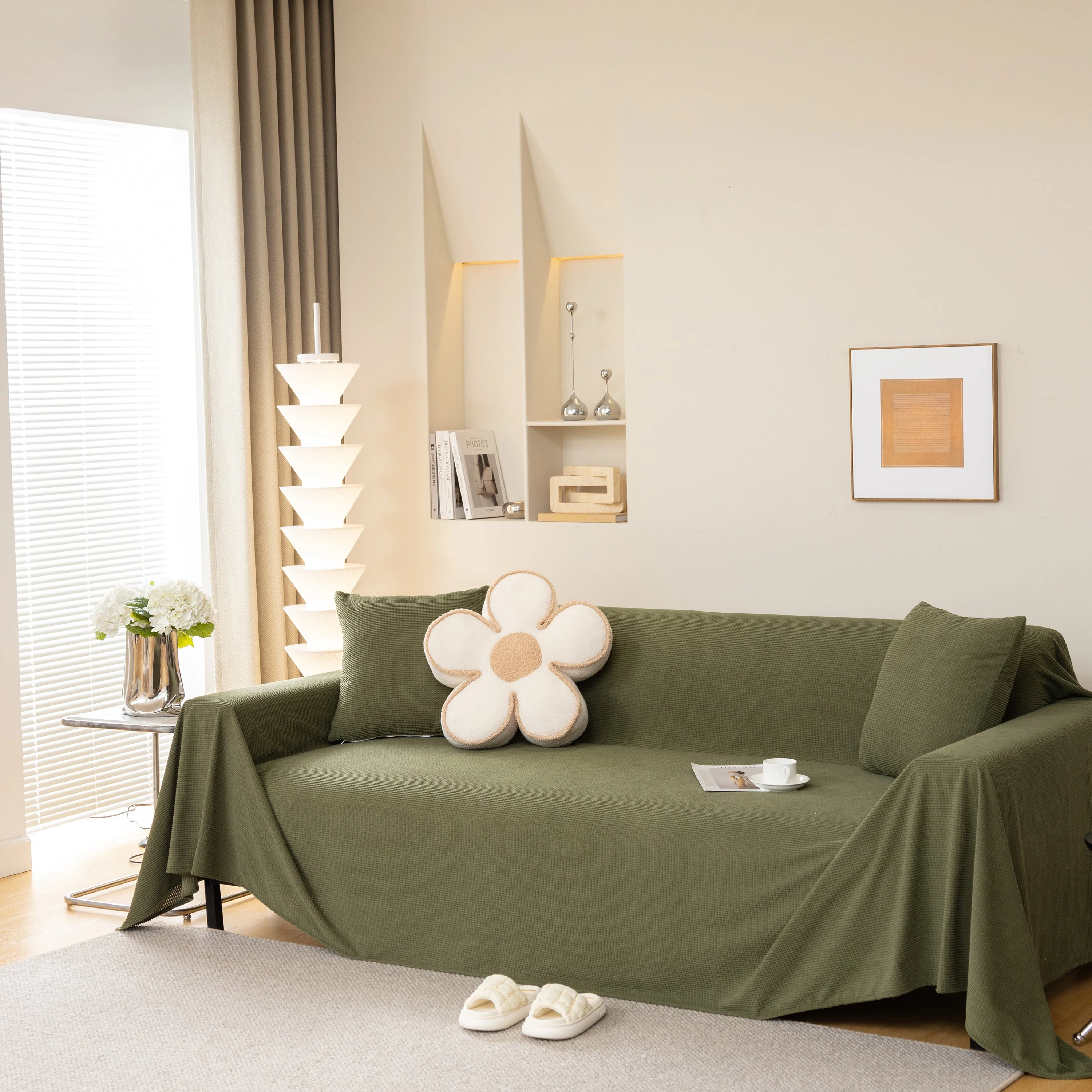 Waterproof Soft Cotton Plush Couch Cover Blanket, Extra Large Furniture Decoration Cover Sofa Slipcovers - Image 16