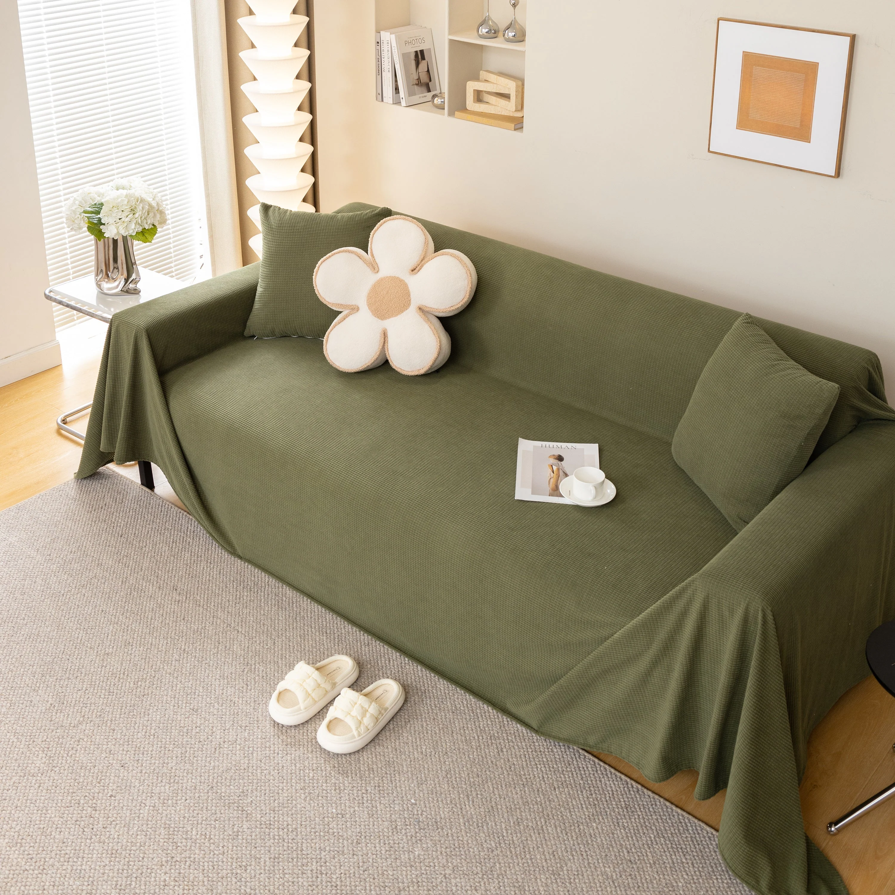 Waterproof Soft Cotton Plush Couch Cover Blanket, Extra Large Furniture Decoration Cover Sofa Slipcovers - Image 17
