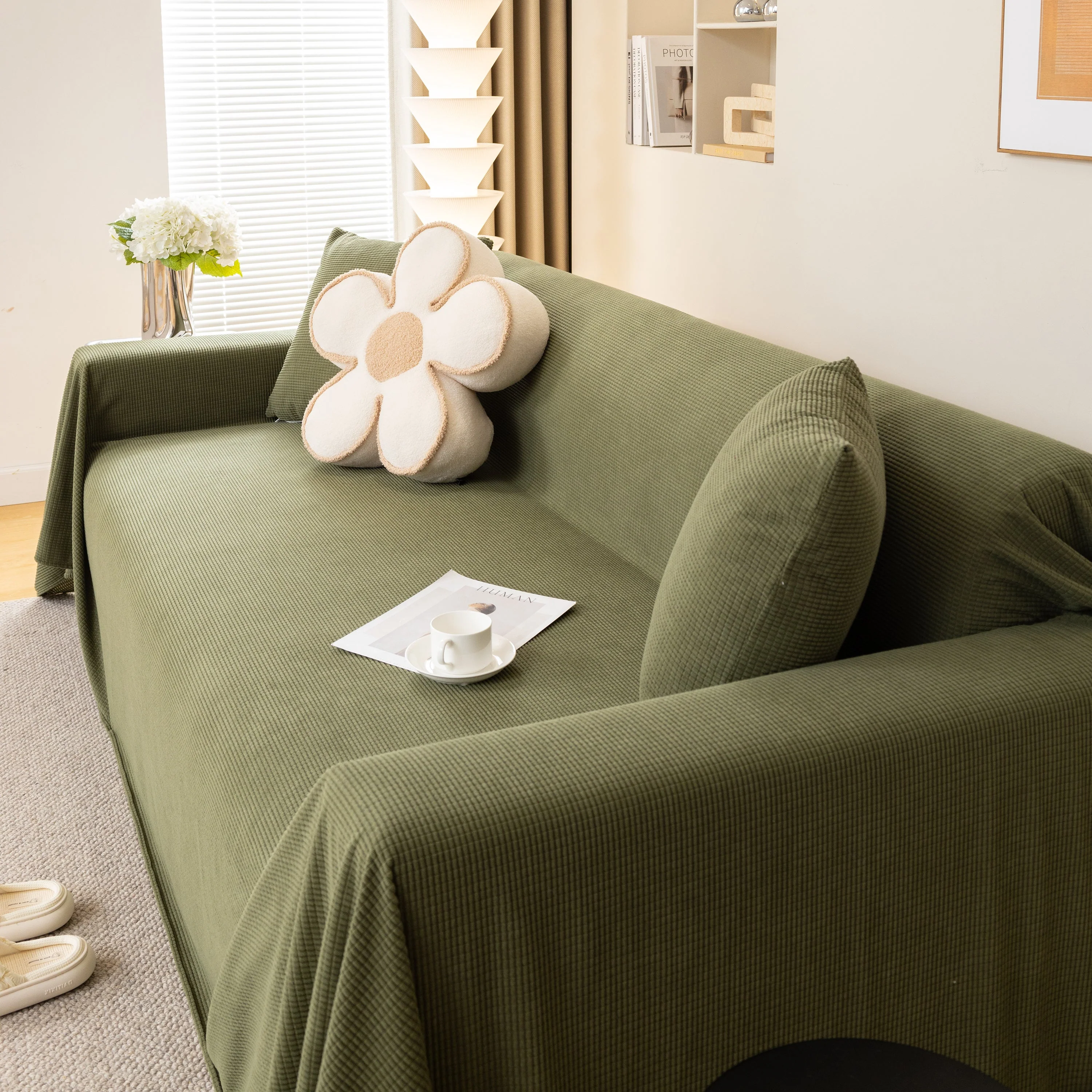 Waterproof Soft Cotton Plush Couch Cover Blanket, Extra Large Furniture Decoration Cover Sofa Slipcovers - Image 18