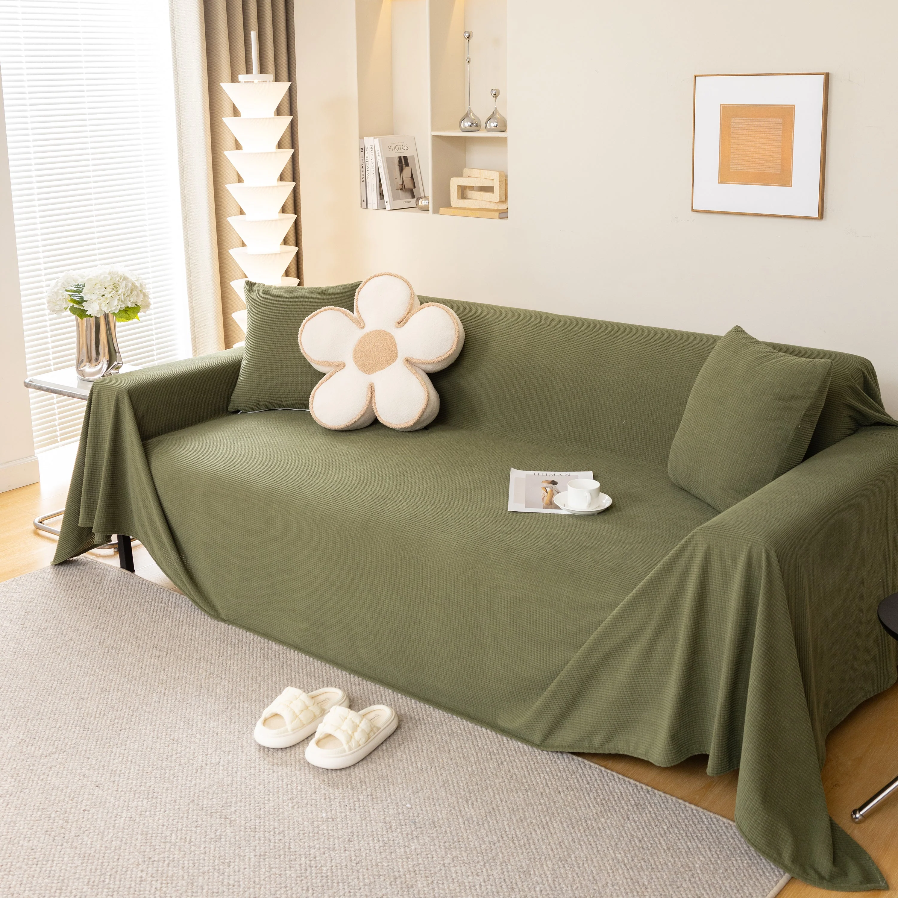 Waterproof Soft Cotton Plush Couch Cover Blanket, Extra Large Furniture Decoration Cover Sofa Slipcovers - Image 20
