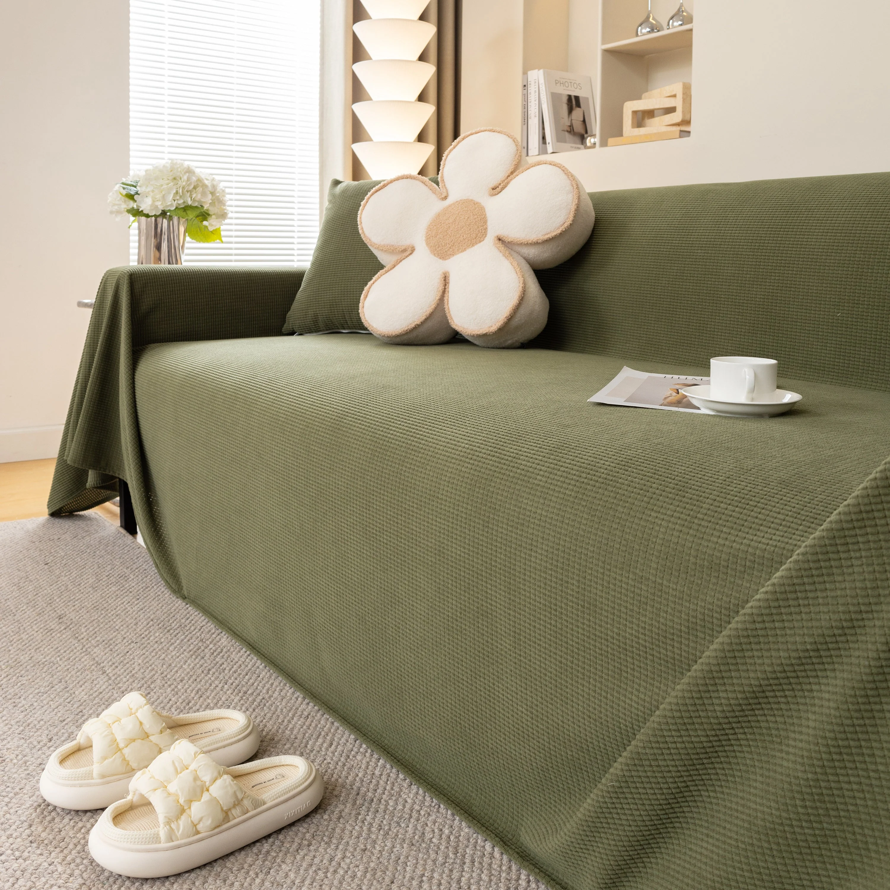 Waterproof Soft Cotton Plush Couch Cover Blanket, Extra Large Furniture Decoration Cover Sofa Slipcovers - Image 22