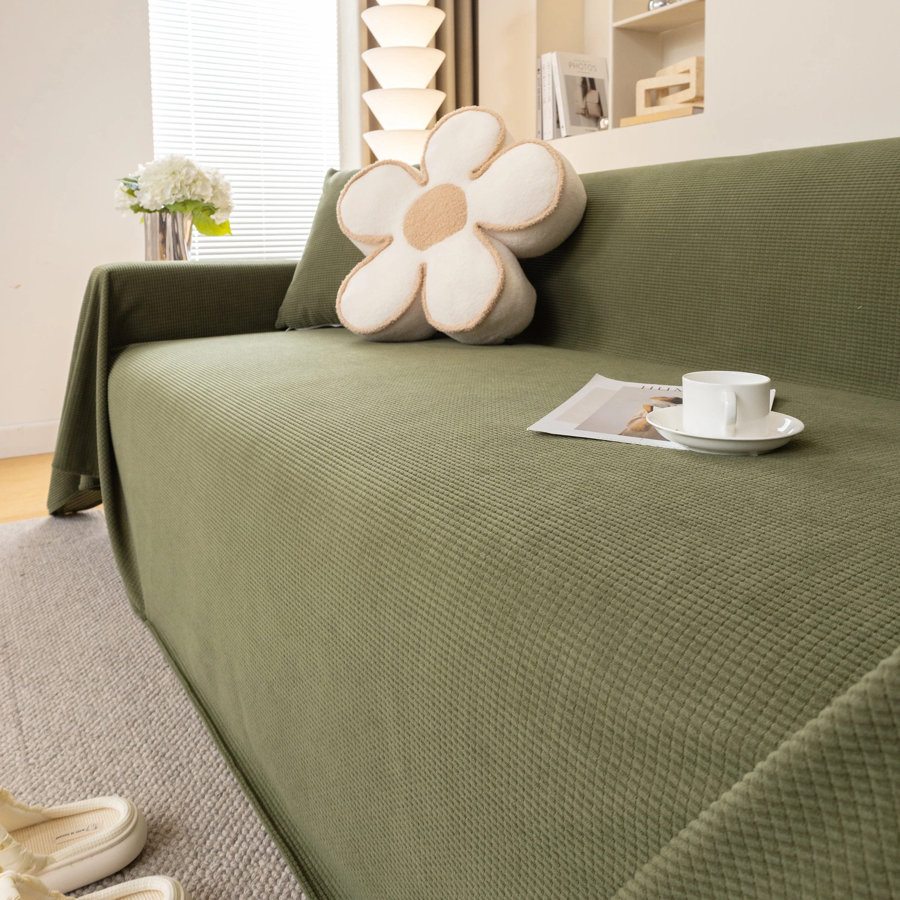 Waterproof Soft Cotton Plush Couch Cover Blanket, Extra Large Furniture Decoration Cover Sofa Slipcovers - Image 23