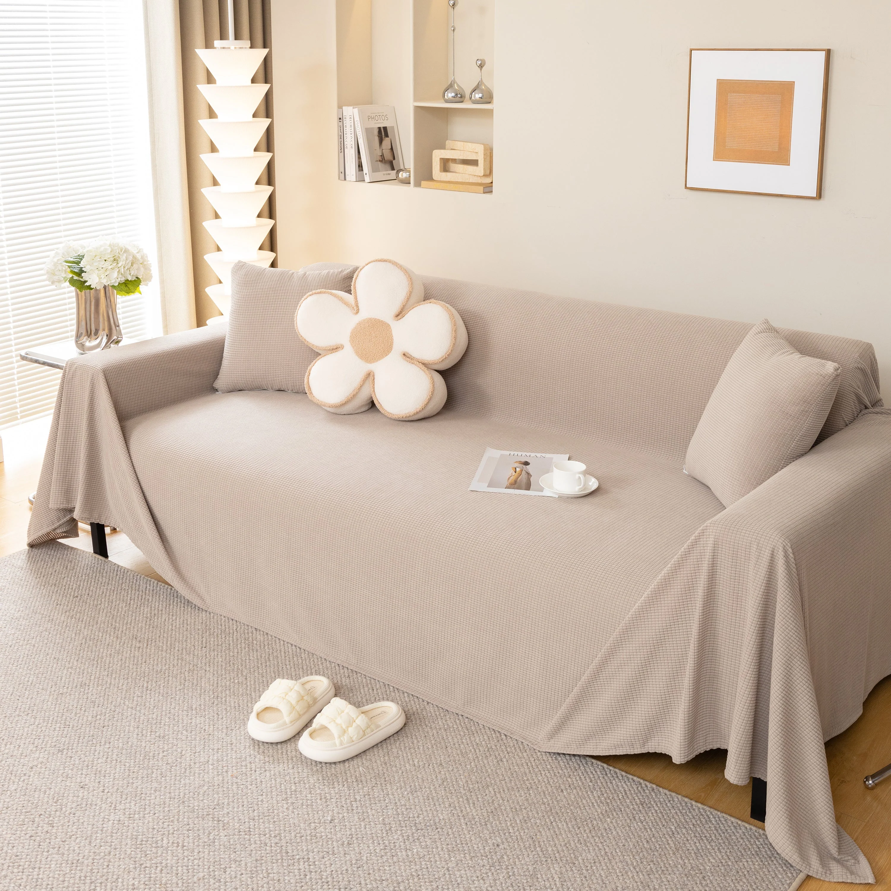 Waterproof Soft Cotton Plush Couch Cover Blanket, Extra Large Furniture Decoration Cover Sofa Slipcovers - Image 26