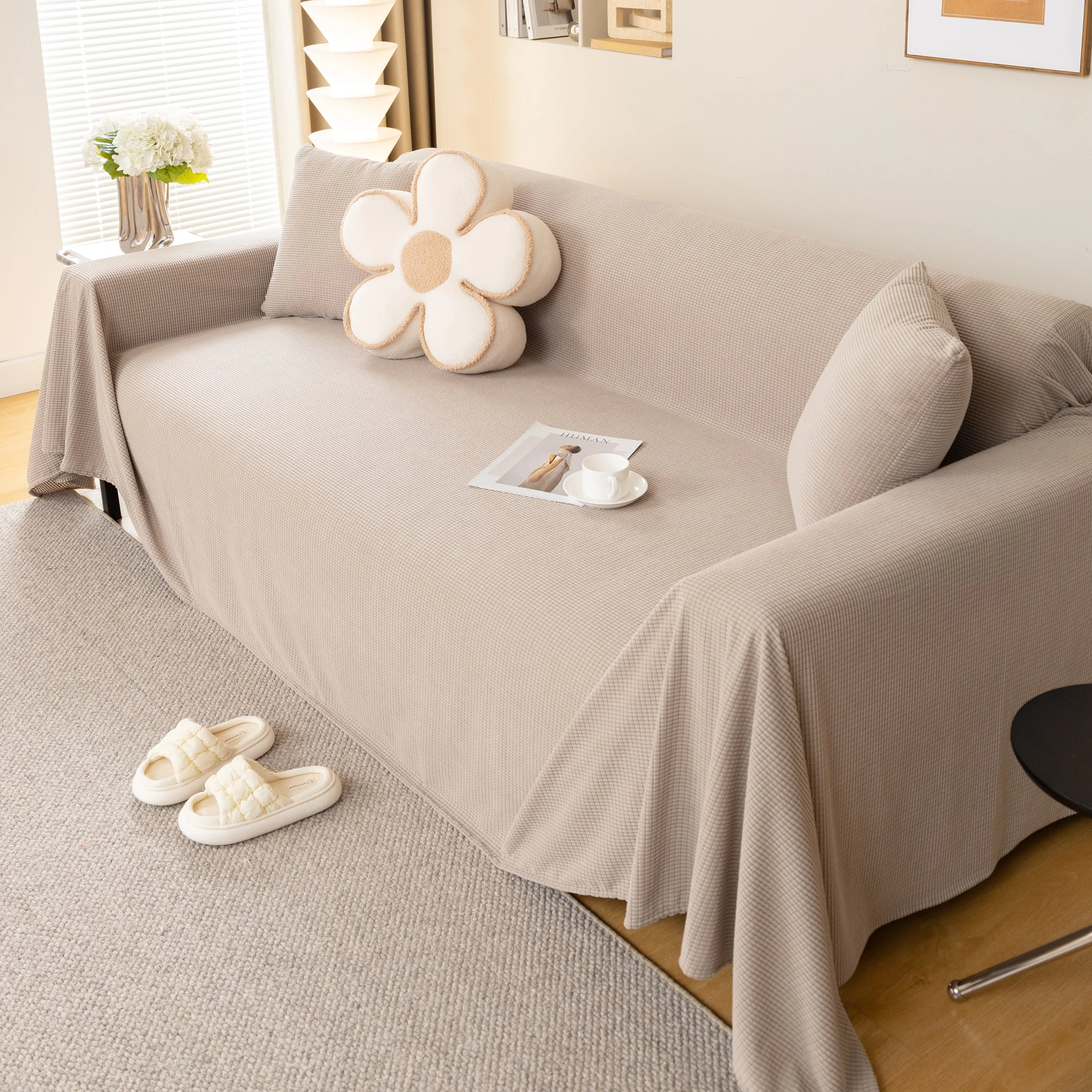 Waterproof Soft Cotton Plush Couch Cover Blanket, Extra Large Furniture Decoration Cover Sofa Slipcovers - Image 34