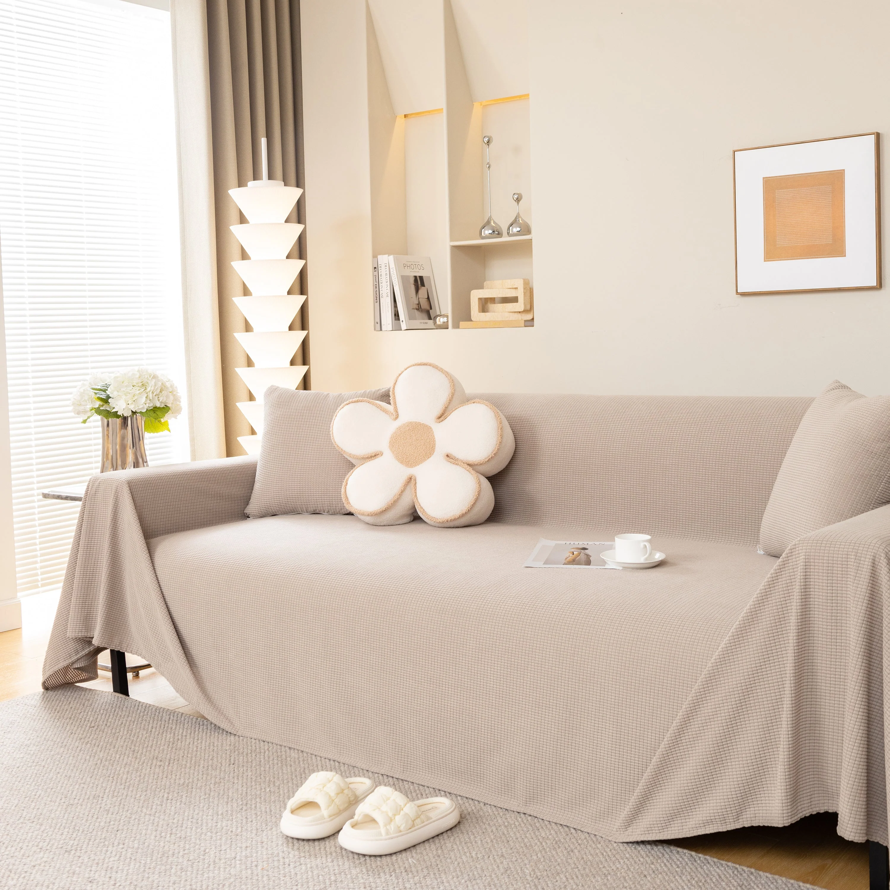 Waterproof Soft Cotton Plush Couch Cover Blanket, Extra Large Furniture Decoration Cover Sofa Slipcovers - Image 35