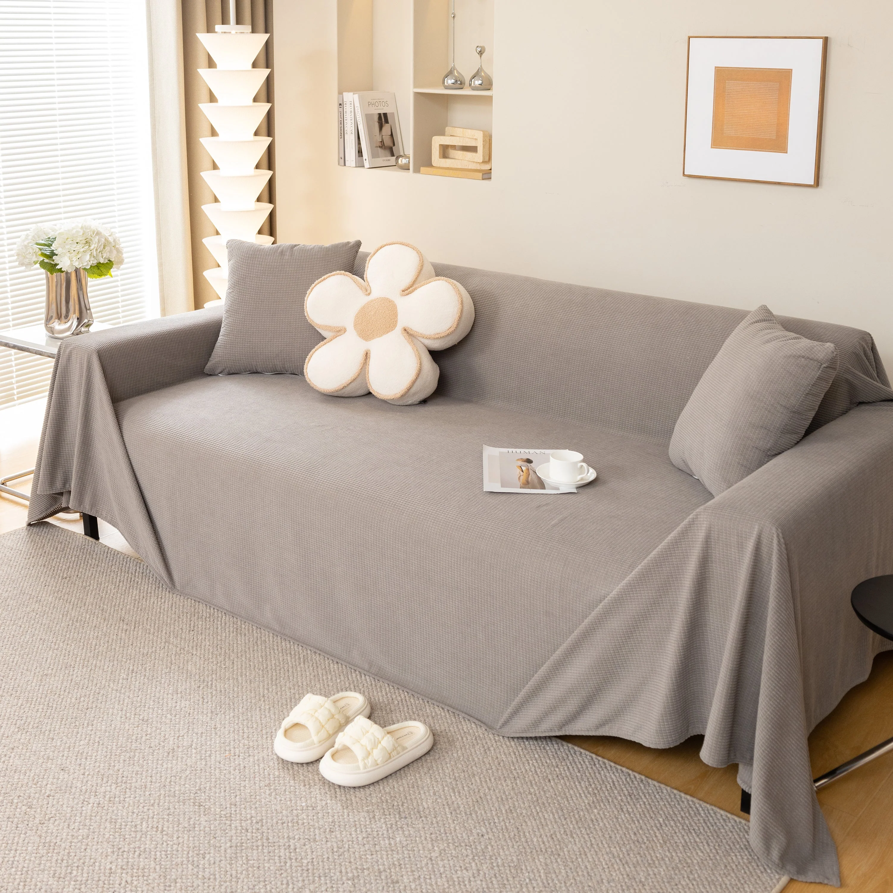 Waterproof Soft Cotton Plush Couch Cover Blanket, Extra Large Furniture Decoration Cover Sofa Slipcovers - Image 52
