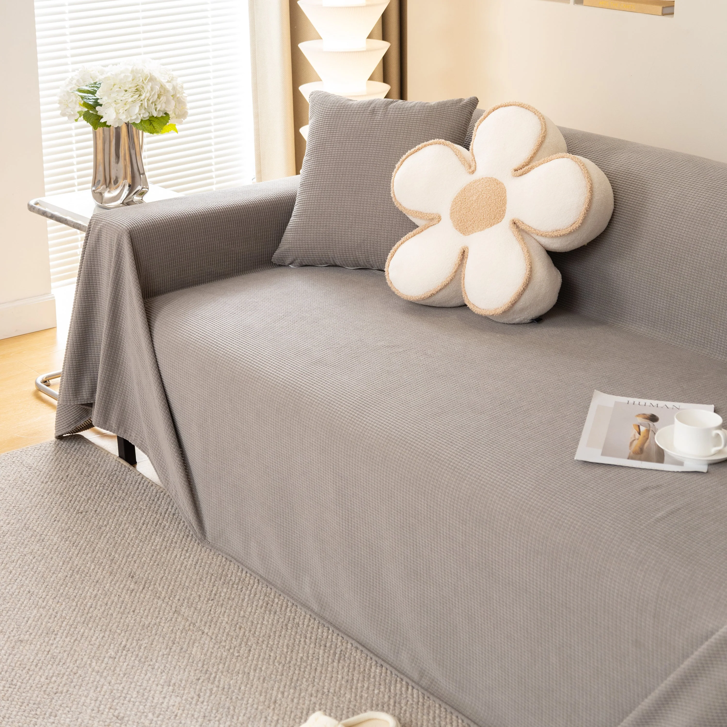 Waterproof Soft Cotton Plush Couch Cover Blanket, Extra Large Furniture Decoration Cover Sofa Slipcovers - Image 56