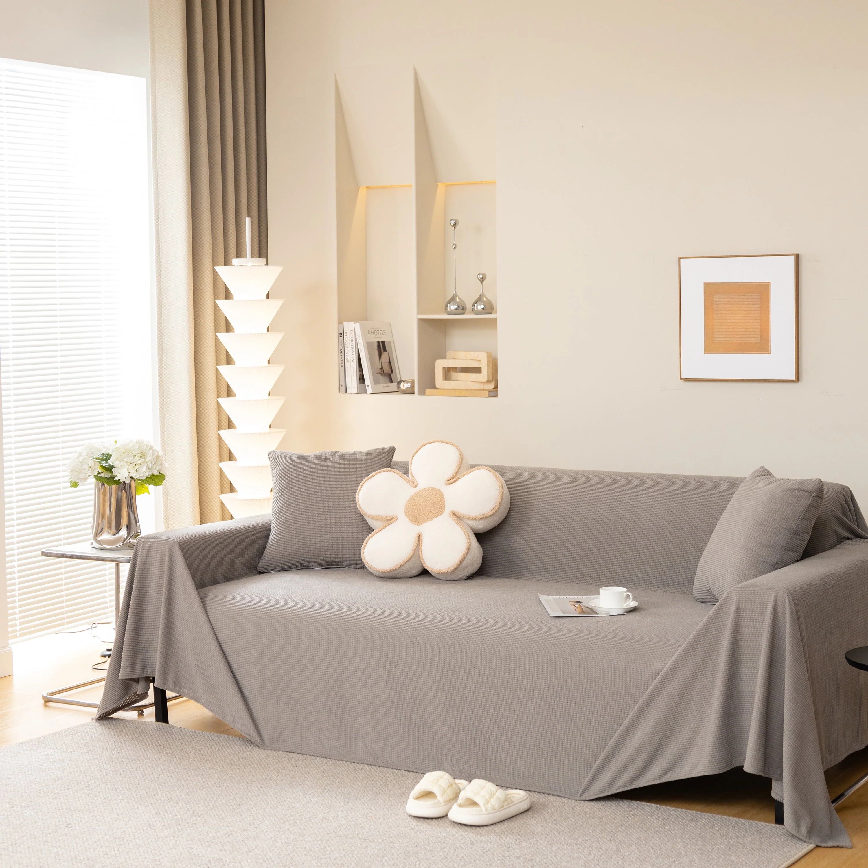 Waterproof Soft Cotton Plush Couch Cover Blanket, Extra Large Furniture Decoration Cover Sofa Slipcovers - Image 57