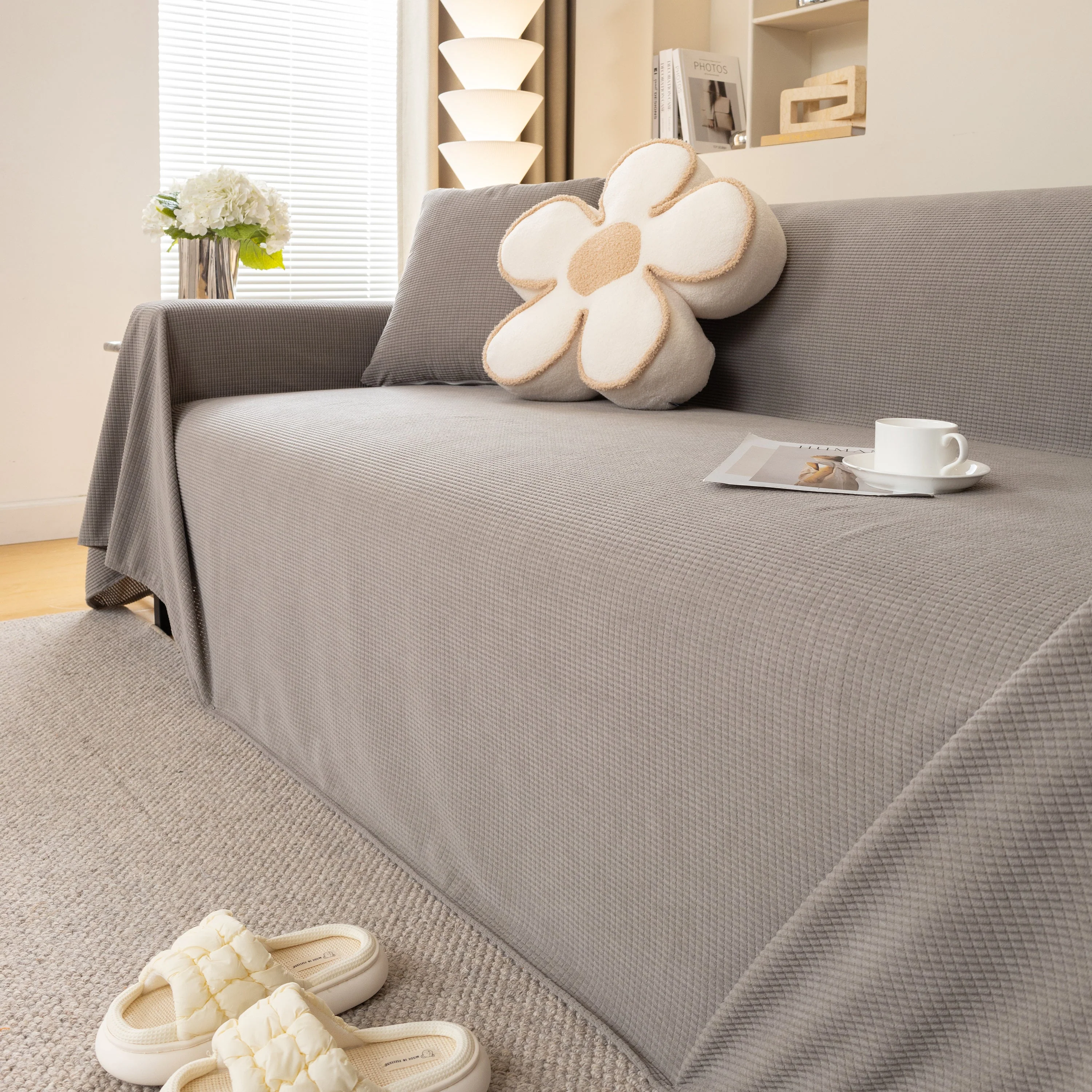 Waterproof Soft Cotton Plush Couch Cover Blanket, Extra Large Furniture Decoration Cover Sofa Slipcovers - Image 62
