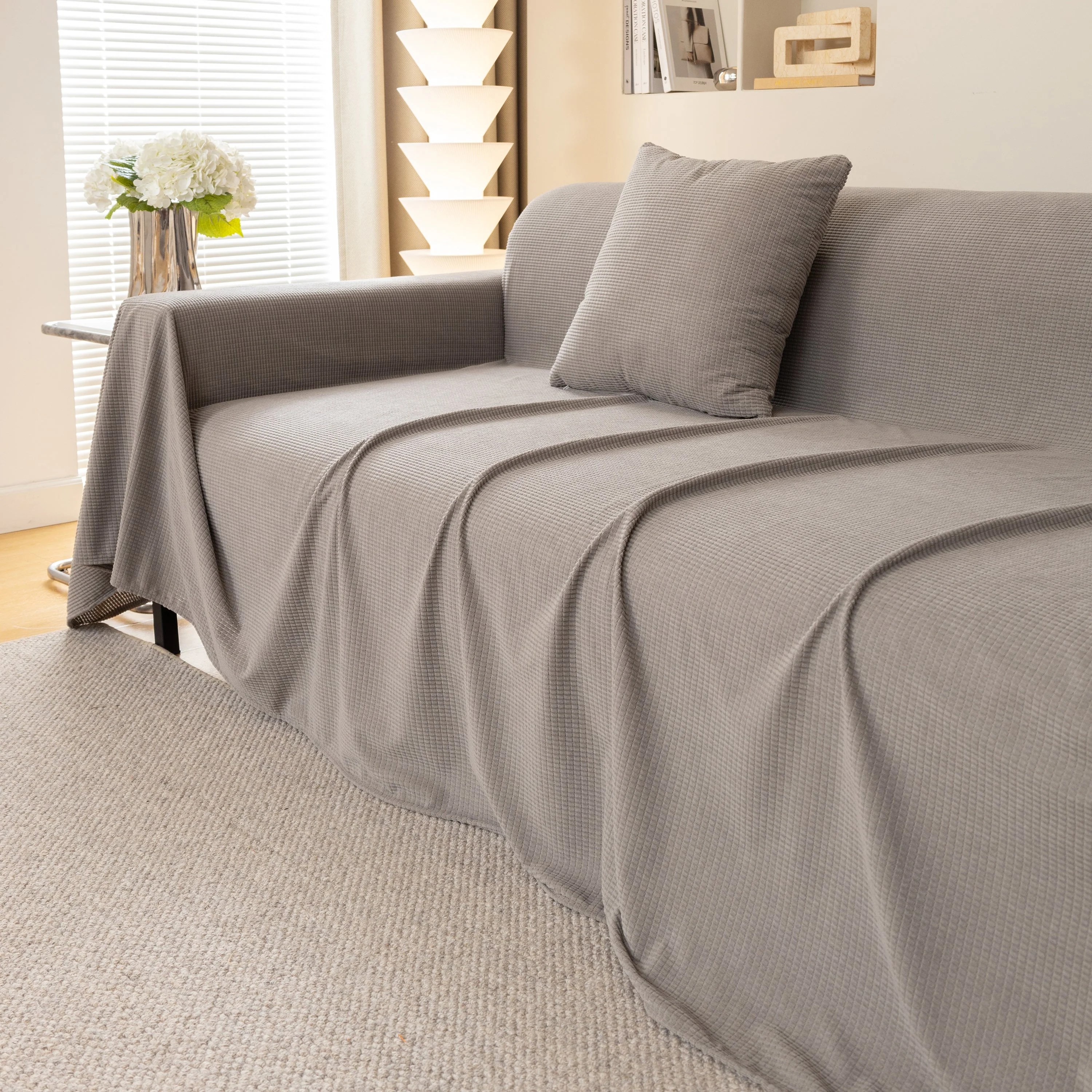 Waterproof Soft Cotton Plush Couch Cover Blanket, Extra Large Furniture Decoration Cover Sofa Slipcovers - Image 68