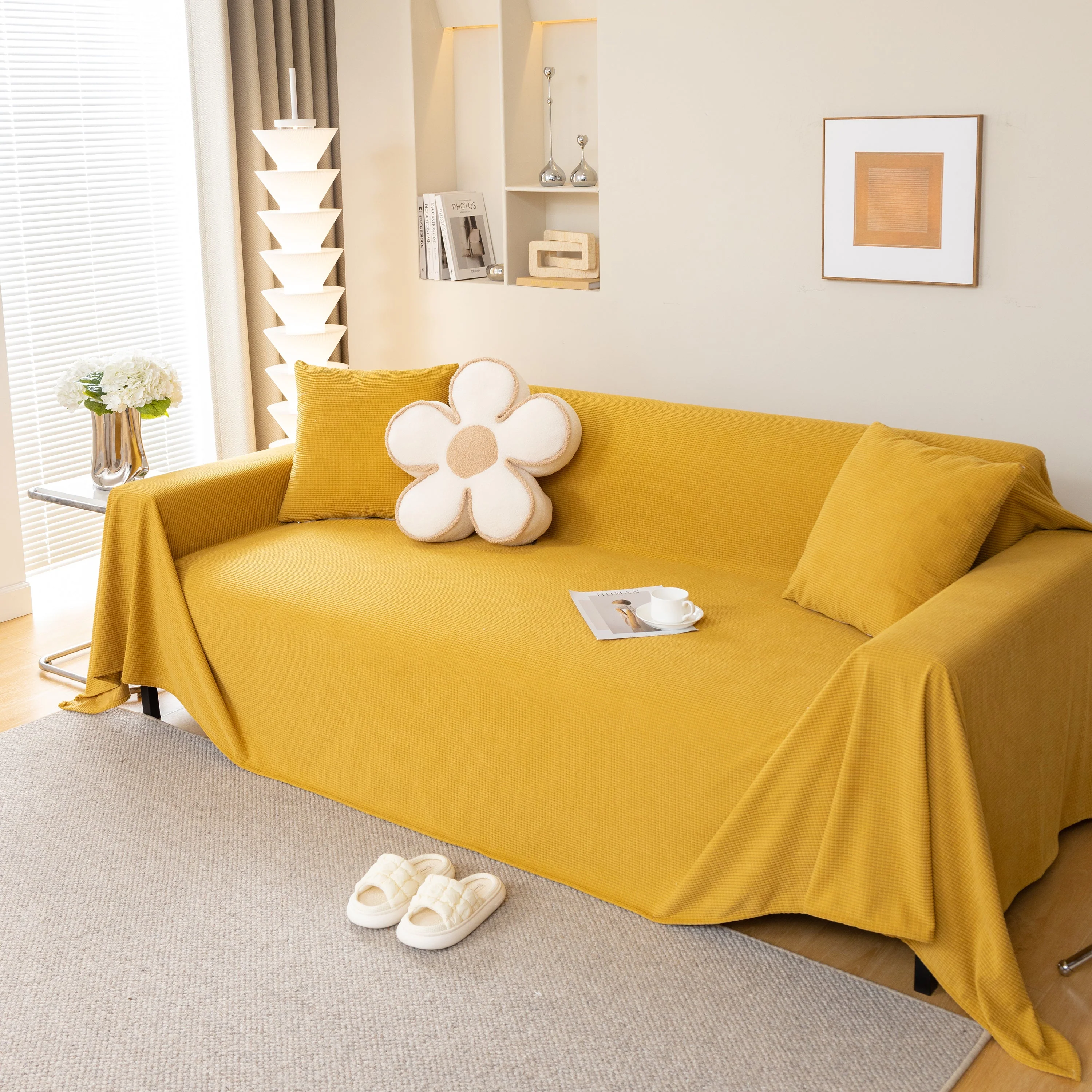 Waterproof Soft Cotton Plush Couch Cover Blanket, Extra Large Furniture Decoration Cover Sofa Slipcovers - Image 76