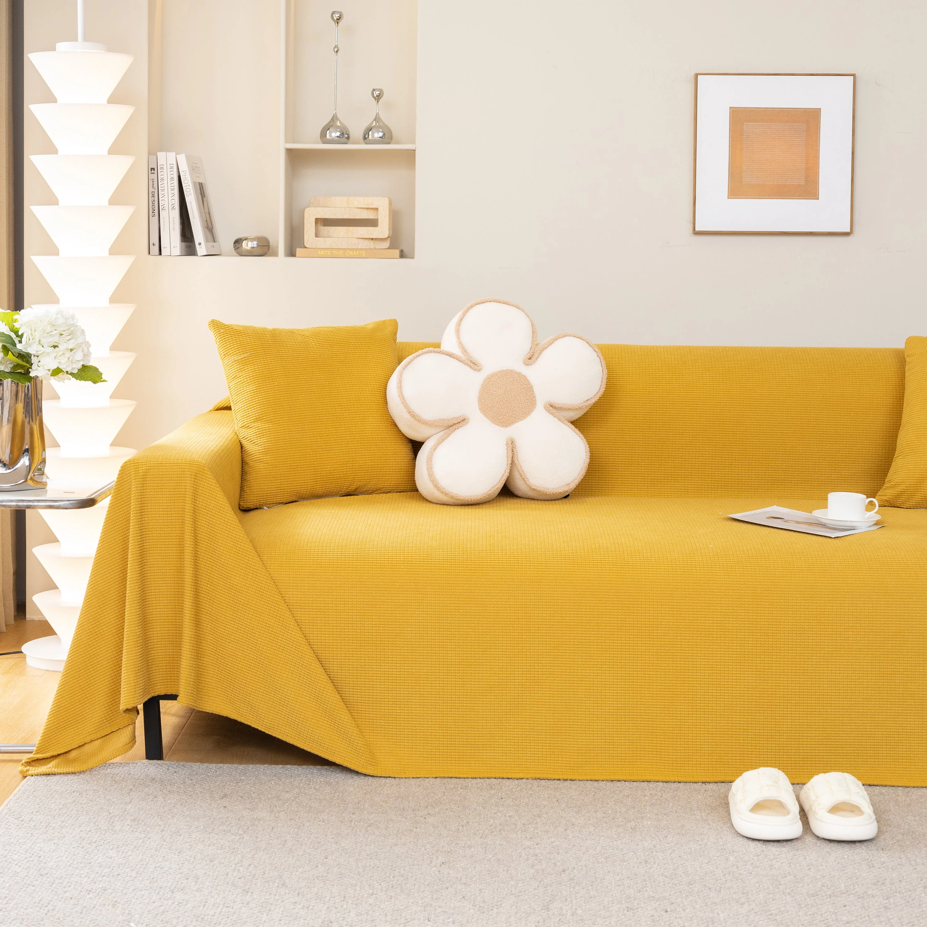 Waterproof Soft Cotton Plush Couch Cover Blanket, Extra Large Furniture Decoration Cover Sofa Slipcovers - Image 78