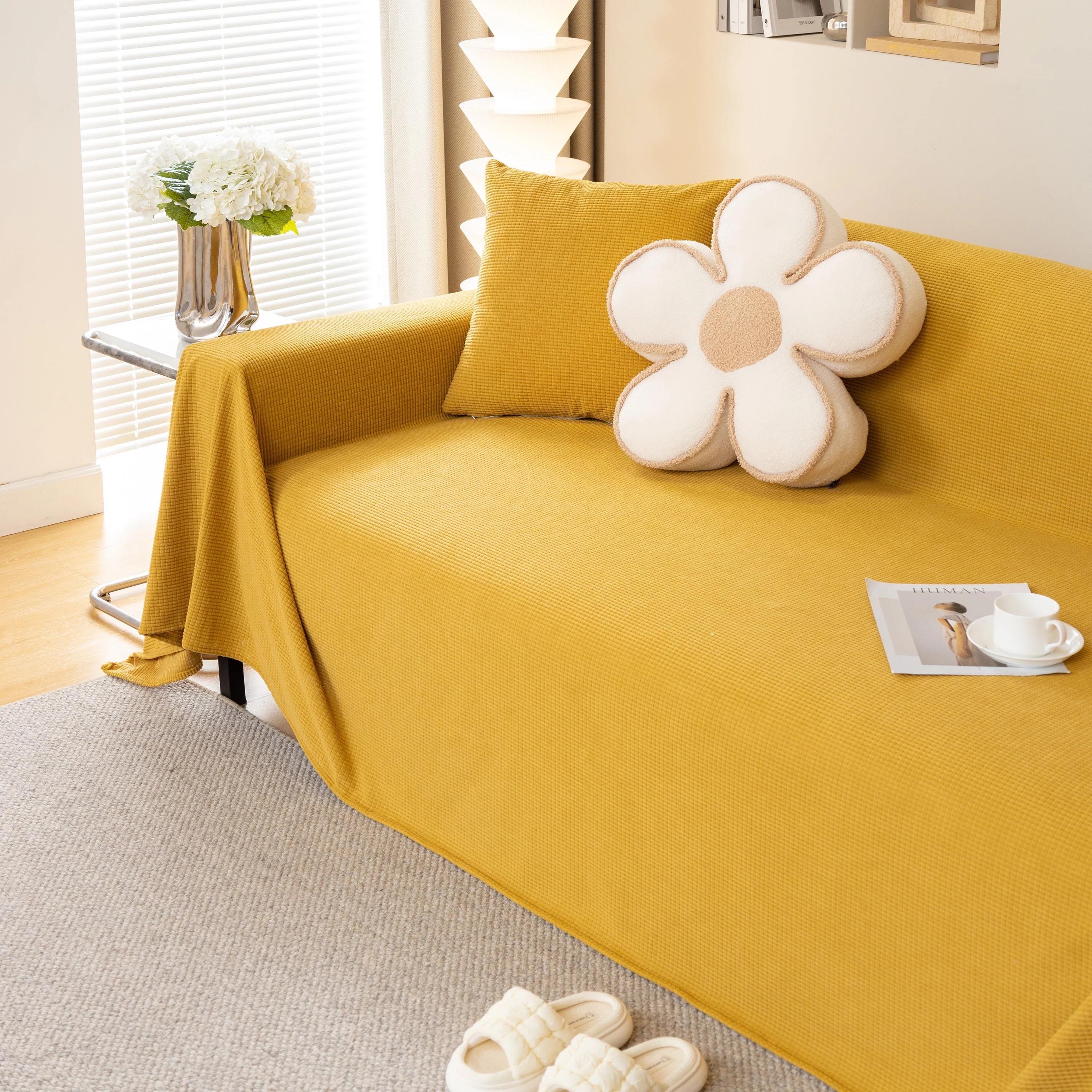 Waterproof Soft Cotton Plush Couch Cover Blanket, Extra Large Furniture Decoration Cover Sofa Slipcovers - Image 80