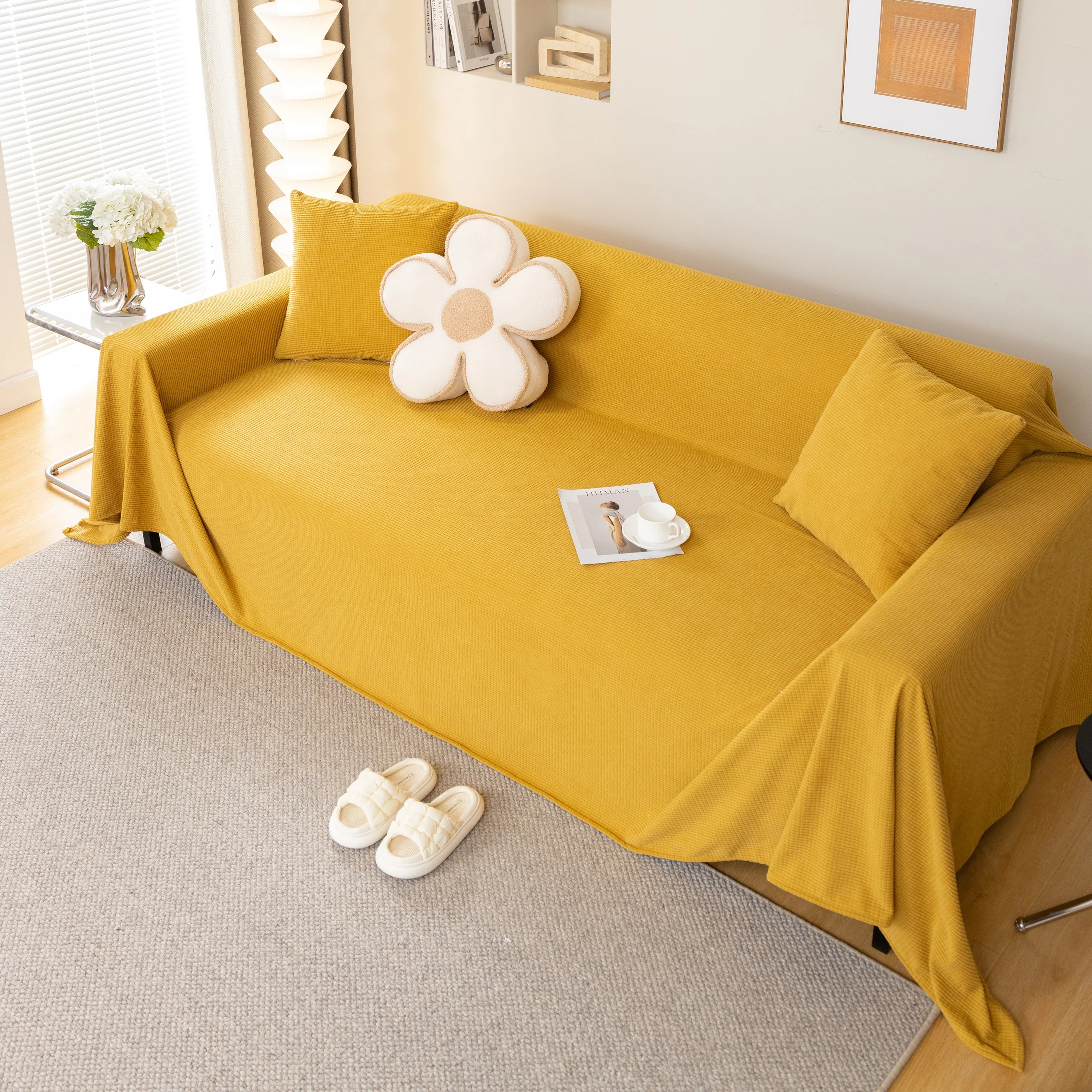 Waterproof Soft Cotton Plush Couch Cover Blanket, Extra Large Furniture Decoration Cover Sofa Slipcovers - Image 82