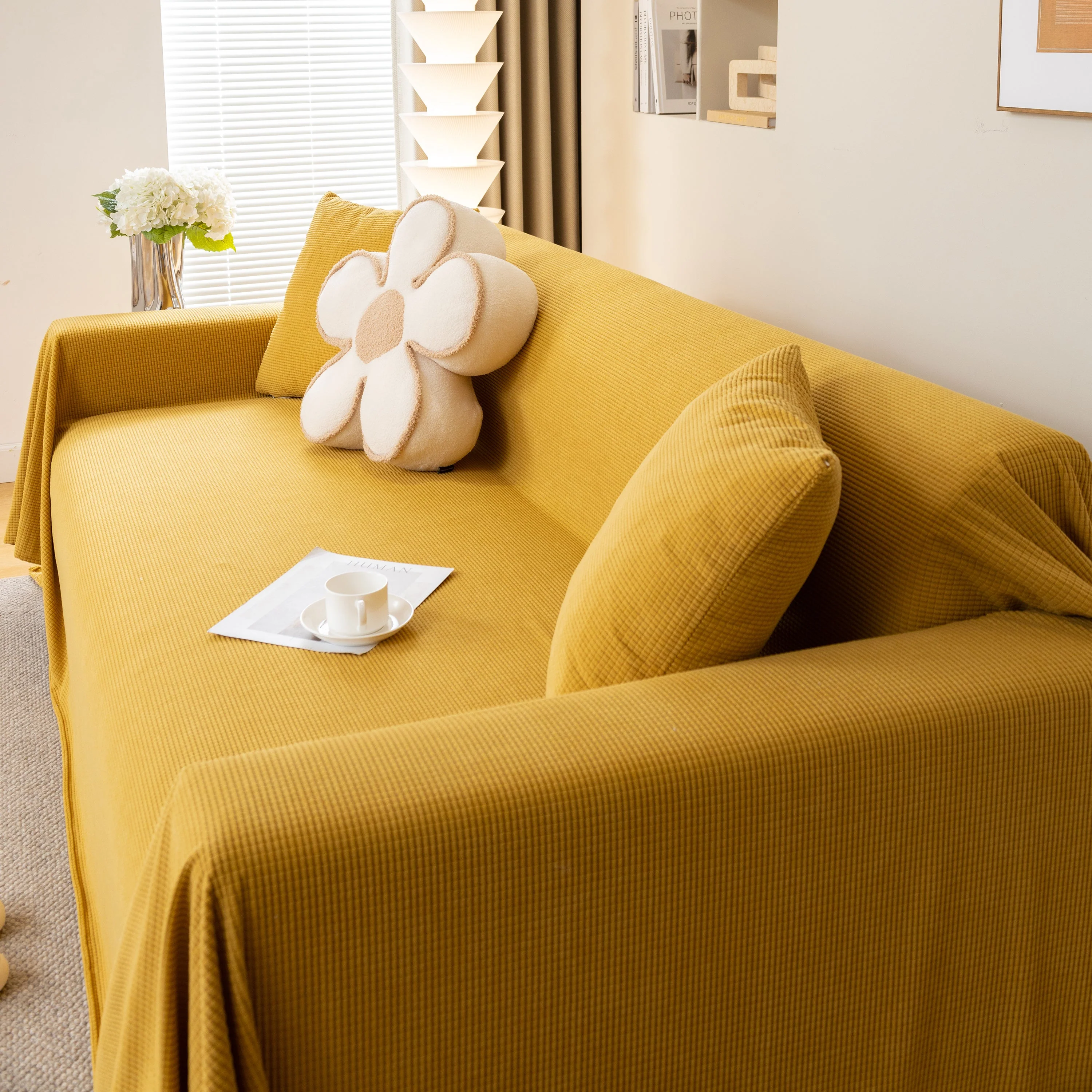 Waterproof Soft Cotton Plush Couch Cover Blanket, Extra Large Furniture Decoration Cover Sofa Slipcovers - Image 83