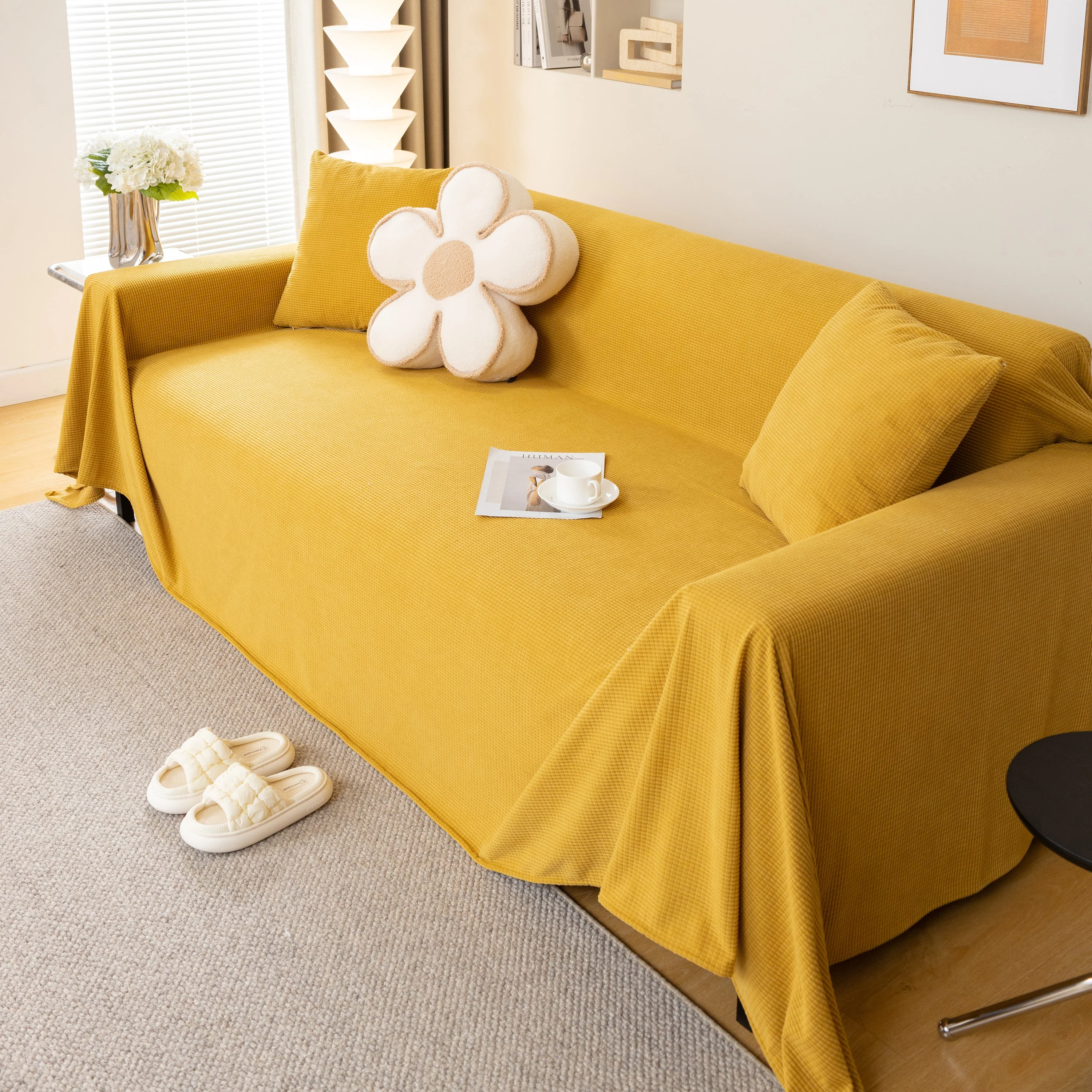 Waterproof Soft Cotton Plush Couch Cover Blanket, Extra Large Furniture Decoration Cover Sofa Slipcovers - Image 84