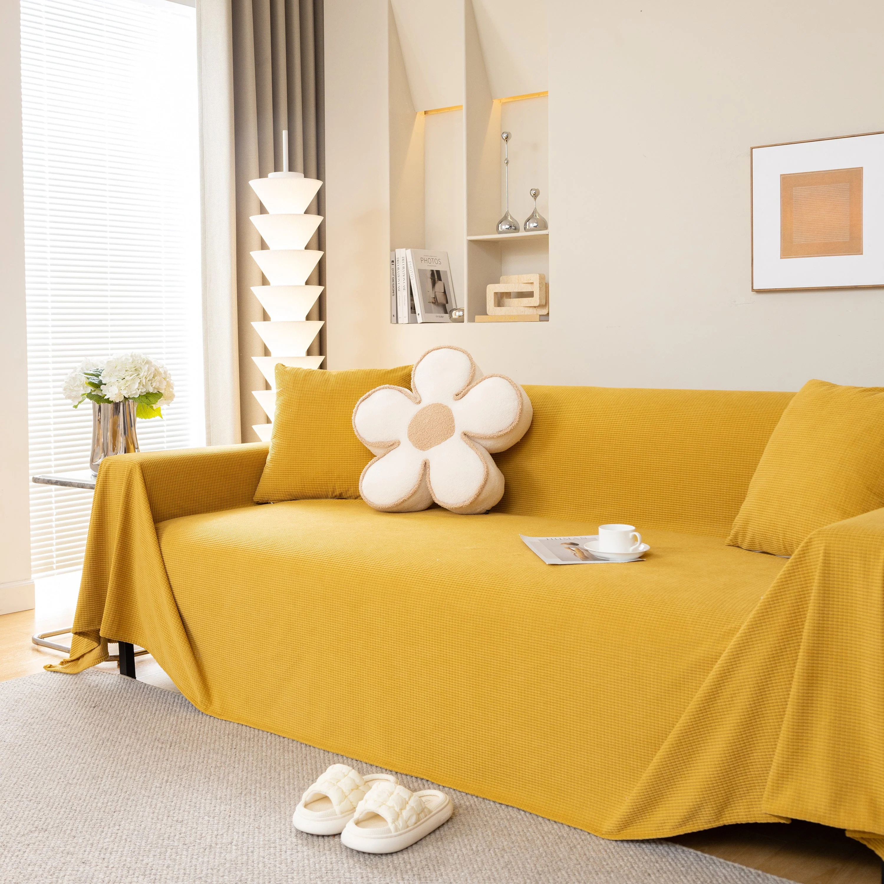Waterproof Soft Cotton Plush Couch Cover Blanket, Extra Large Furniture Decoration Cover Sofa Slipcovers - Image 85