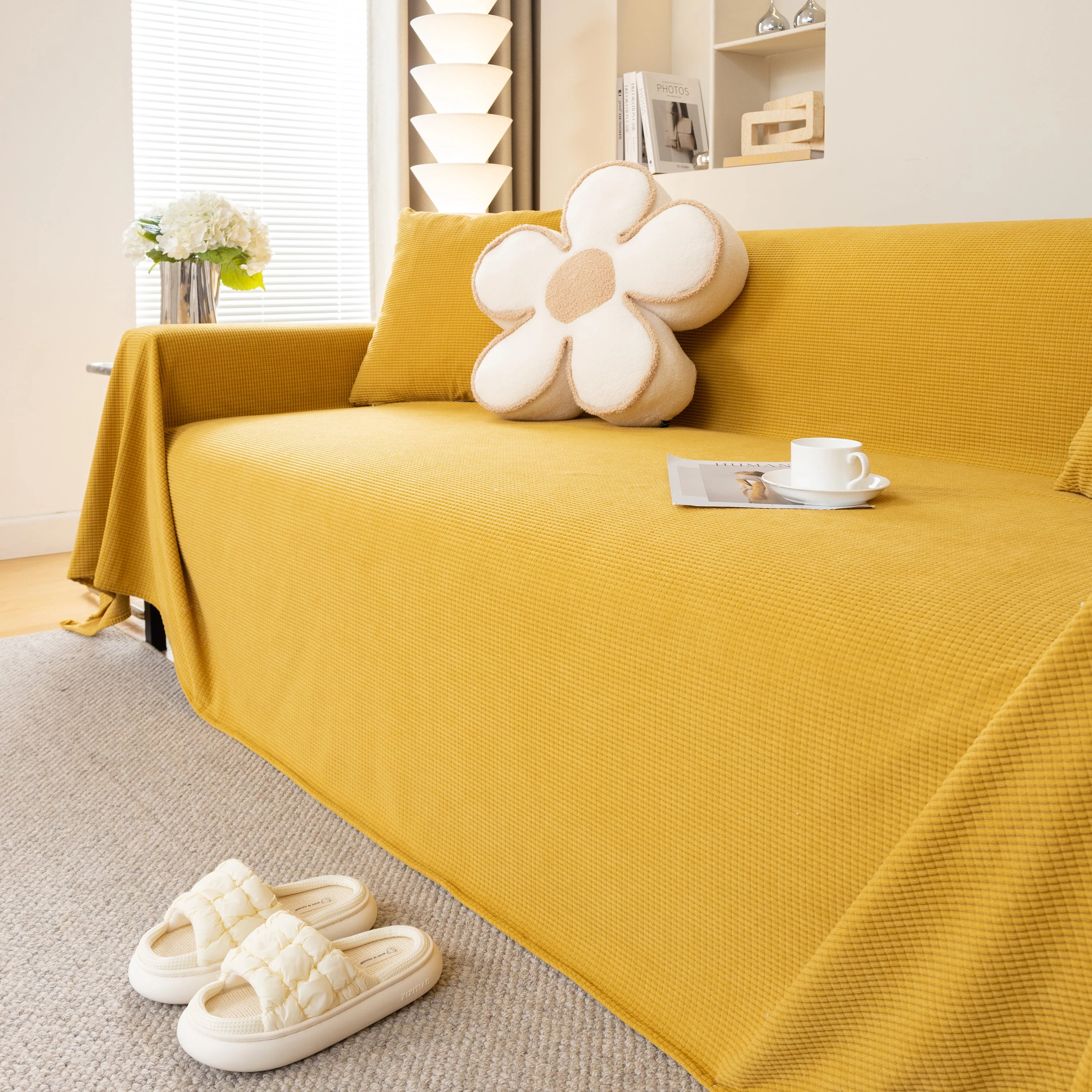Waterproof Soft Cotton Plush Couch Cover Blanket, Extra Large Furniture Decoration Cover Sofa Slipcovers - Image 86