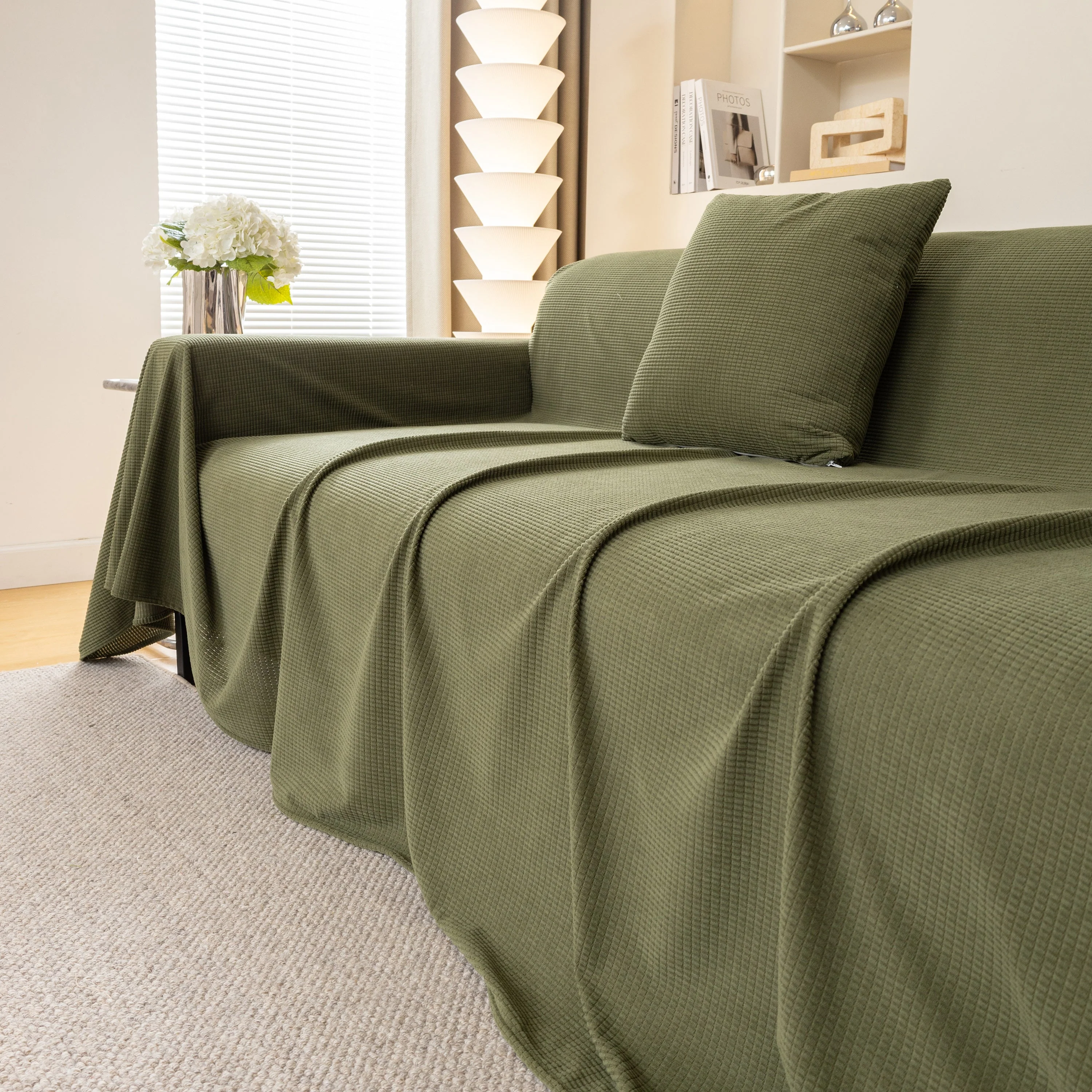 Waterproof Soft Cotton Plush Couch Cover Blanket, Extra Large Furniture Decoration Cover Sofa Slipcovers - Image 9
