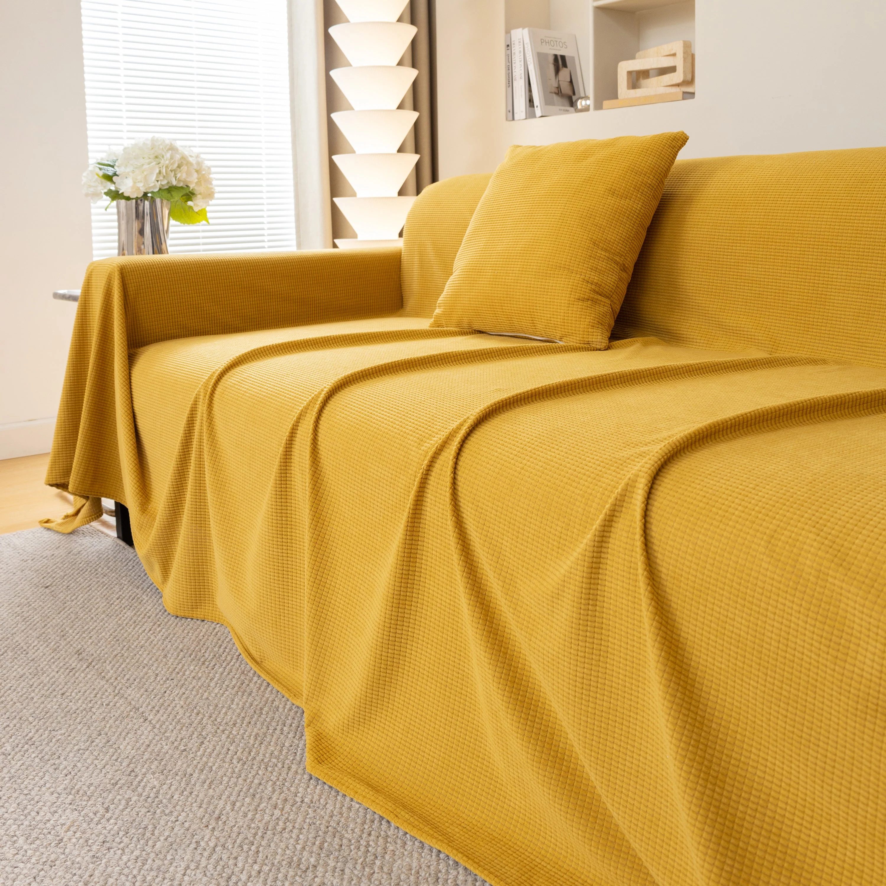 Waterproof Soft Cotton Plush Couch Cover Blanket, Extra Large Furniture Decoration Cover Sofa Slipcovers - Image 93
