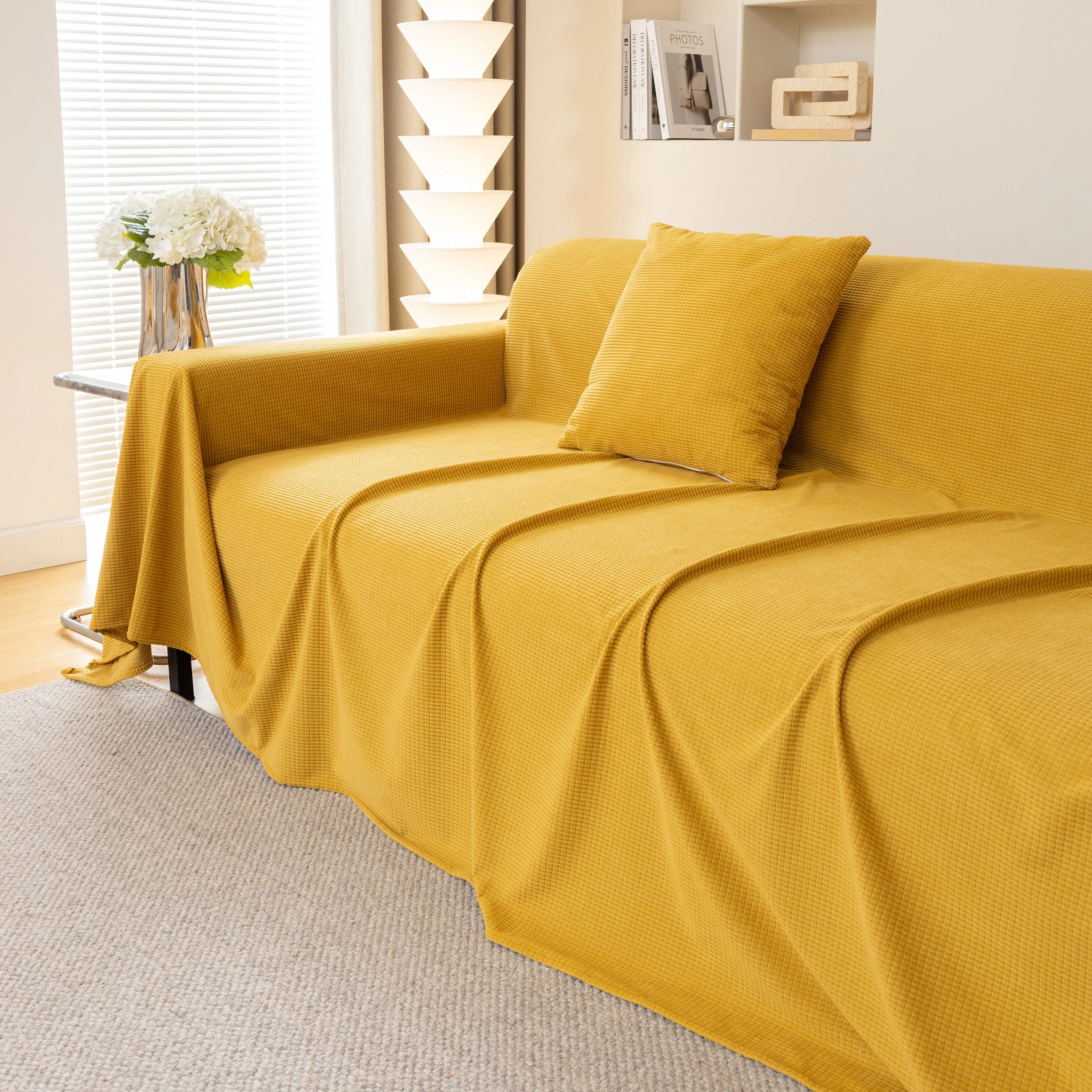 Waterproof Soft Cotton Plush Couch Cover Blanket, Extra Large Furniture Decoration Cover Sofa Slipcovers - Image 94