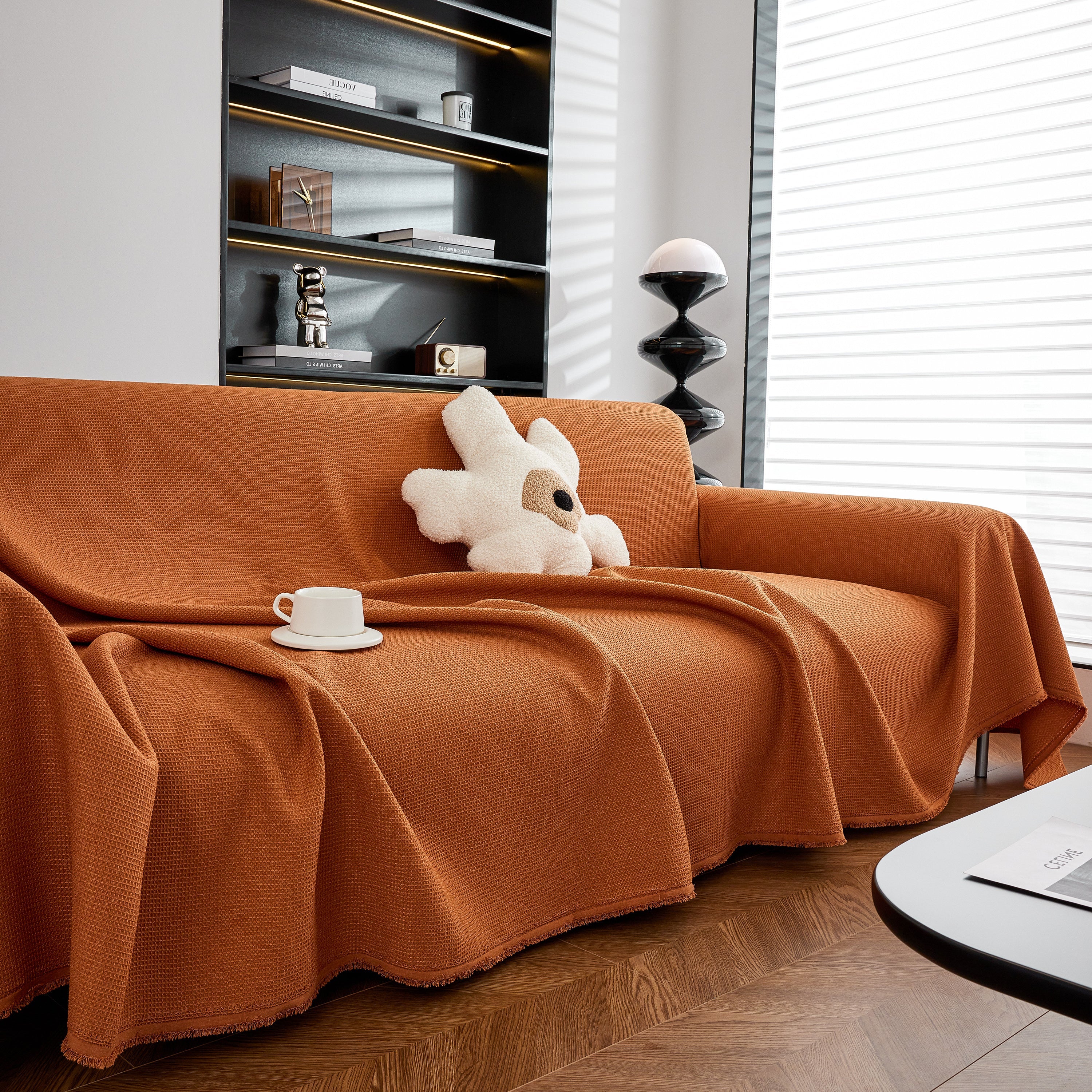 Waterproof Waffle Lattice Sofa Throw, Sofa Towel Cover for Couches, Simple Sofa Cover Blanket - Image 103