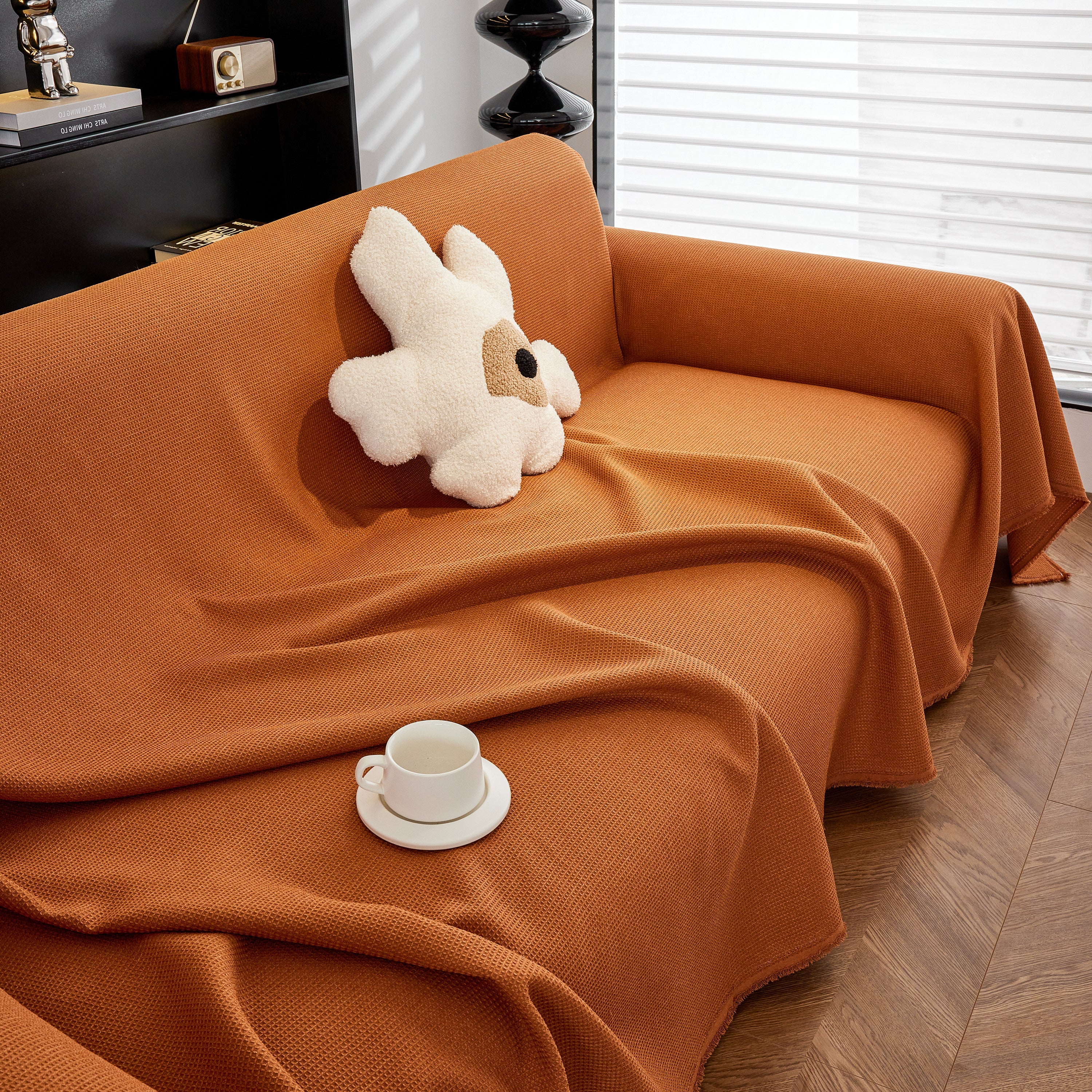 Waterproof Waffle Lattice Sofa Throw, Sofa Towel Cover for Couches, Simple Sofa Cover Blanket - Image 108